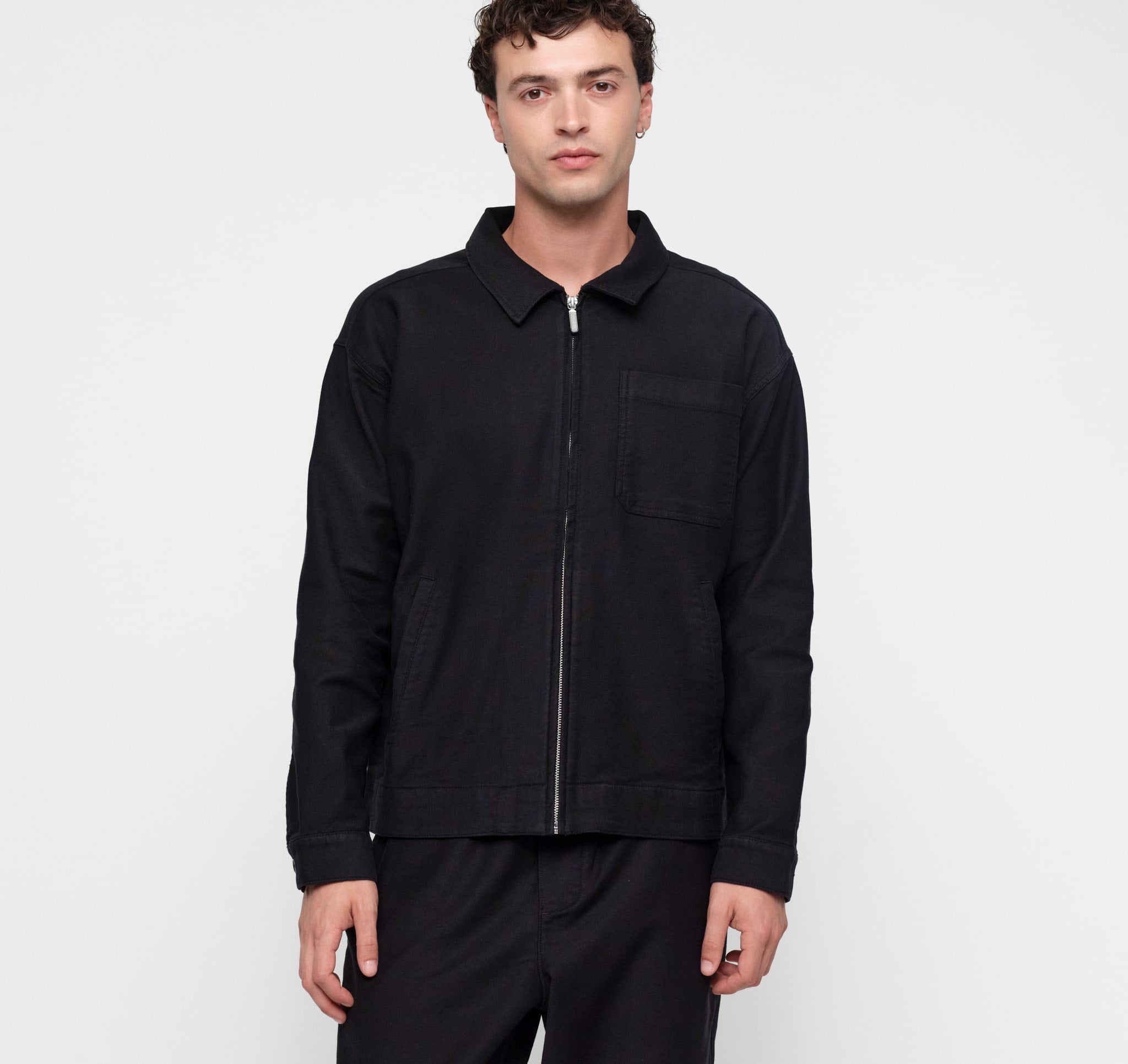 Alley Casual Zip Jacket - Black | Free Shipping | Organic Basics