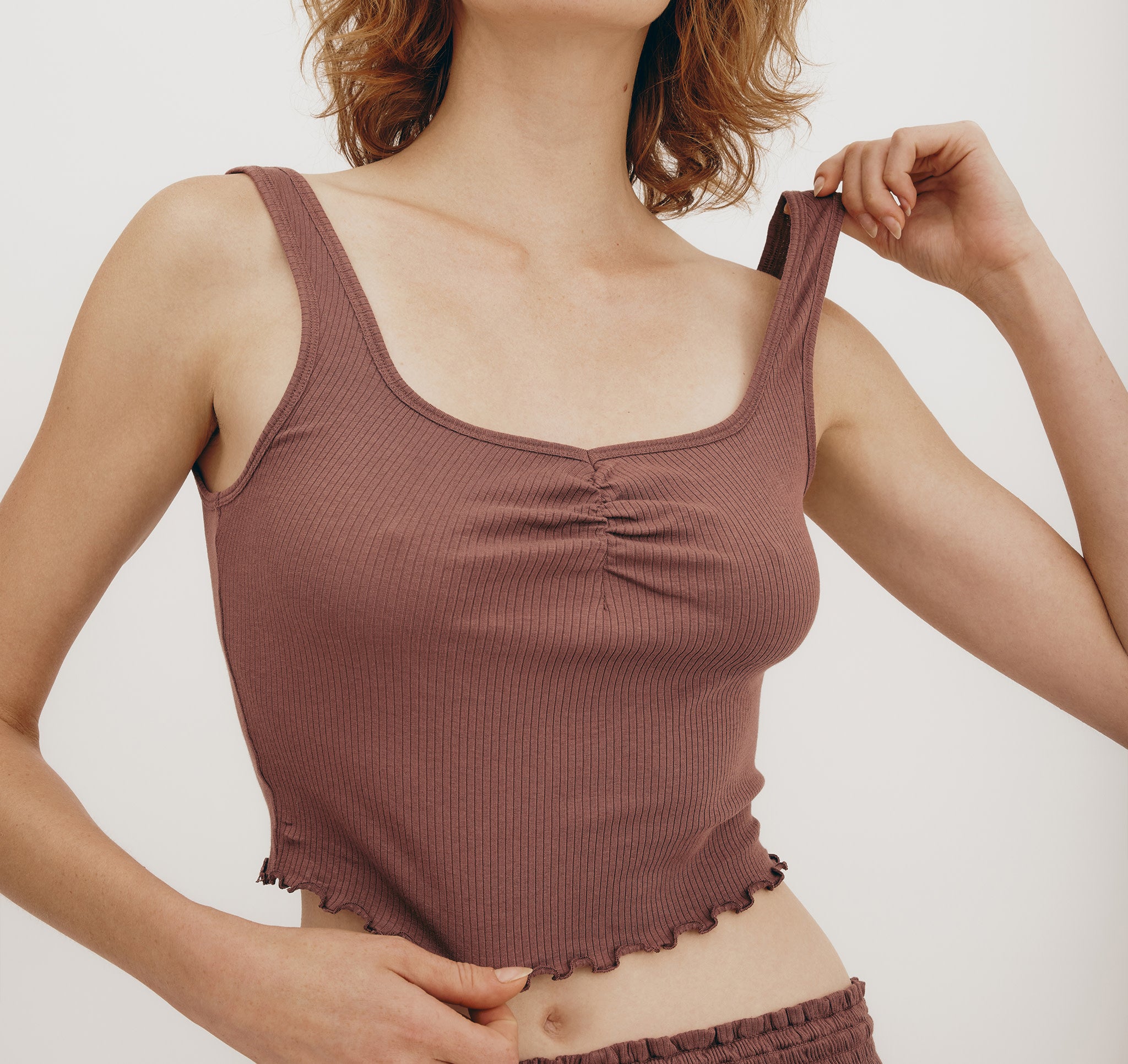 ruched tank top