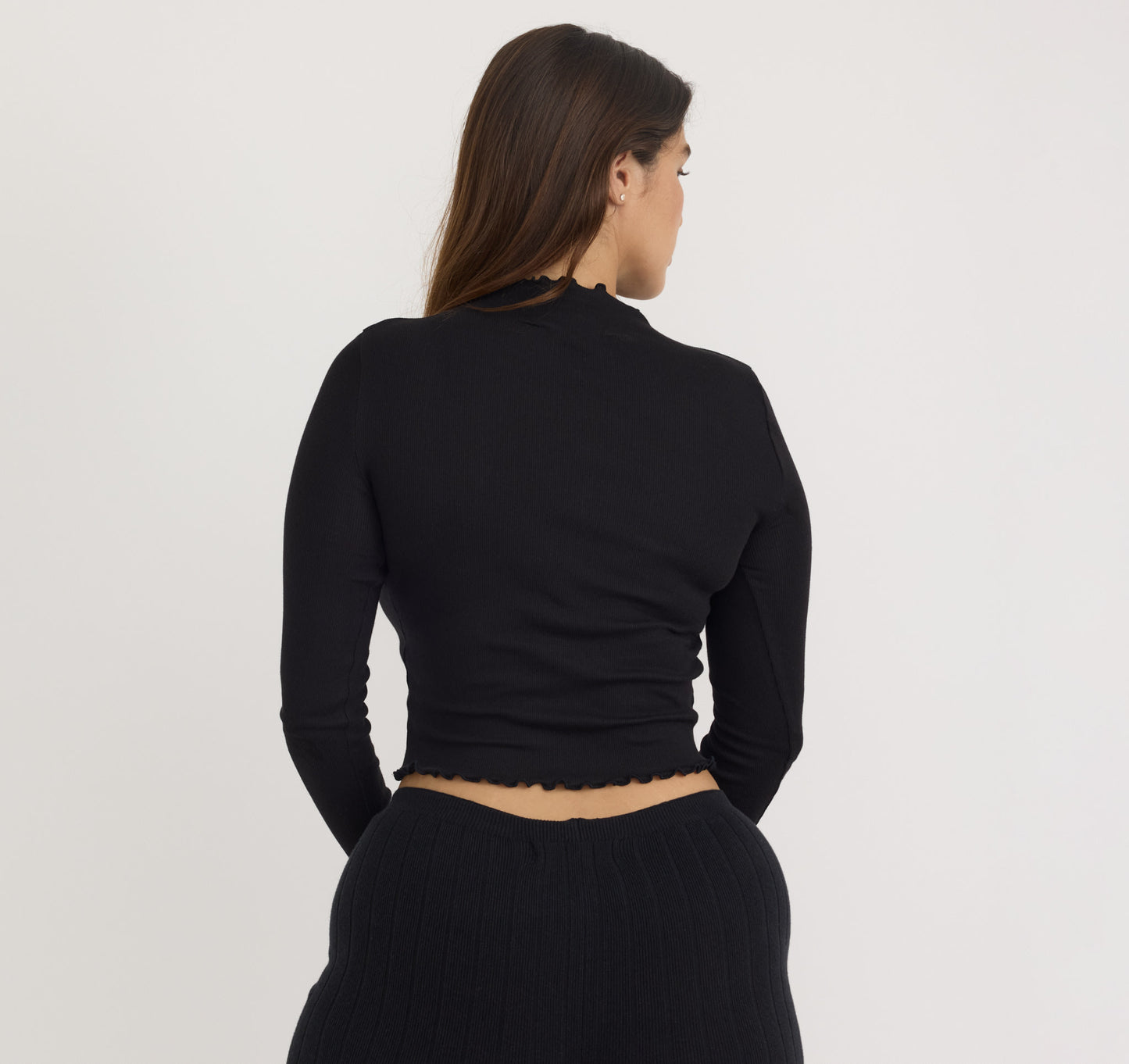 Core Rib Mock Neck Long Sleeve Tee