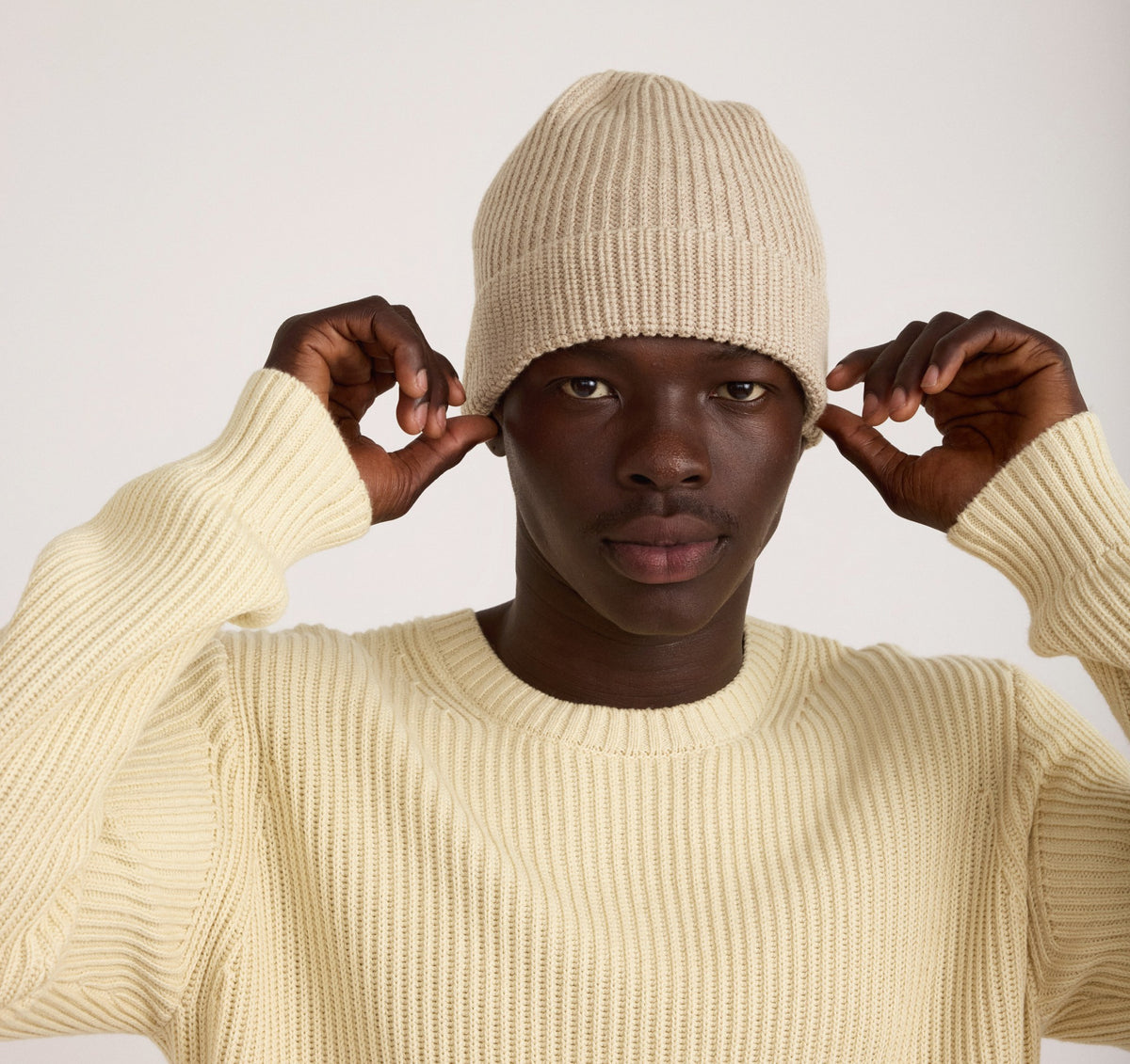 Free People X Wyeth Chunky Knit Beanie Tan New Free People Movement Cool Down Beanie – Dales Clothing for  main image 3