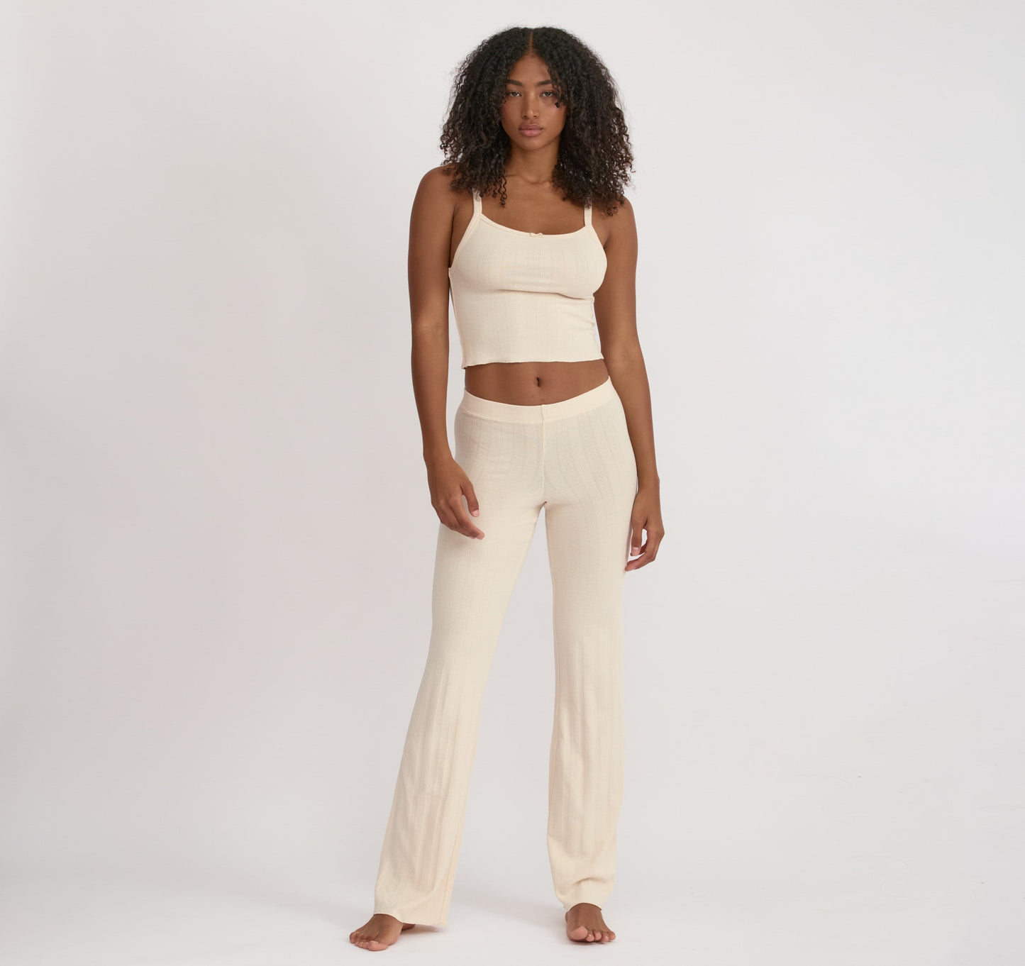 Pointelle Straight Leg Pants