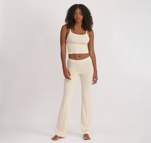Pointelle Straight Leg Pants