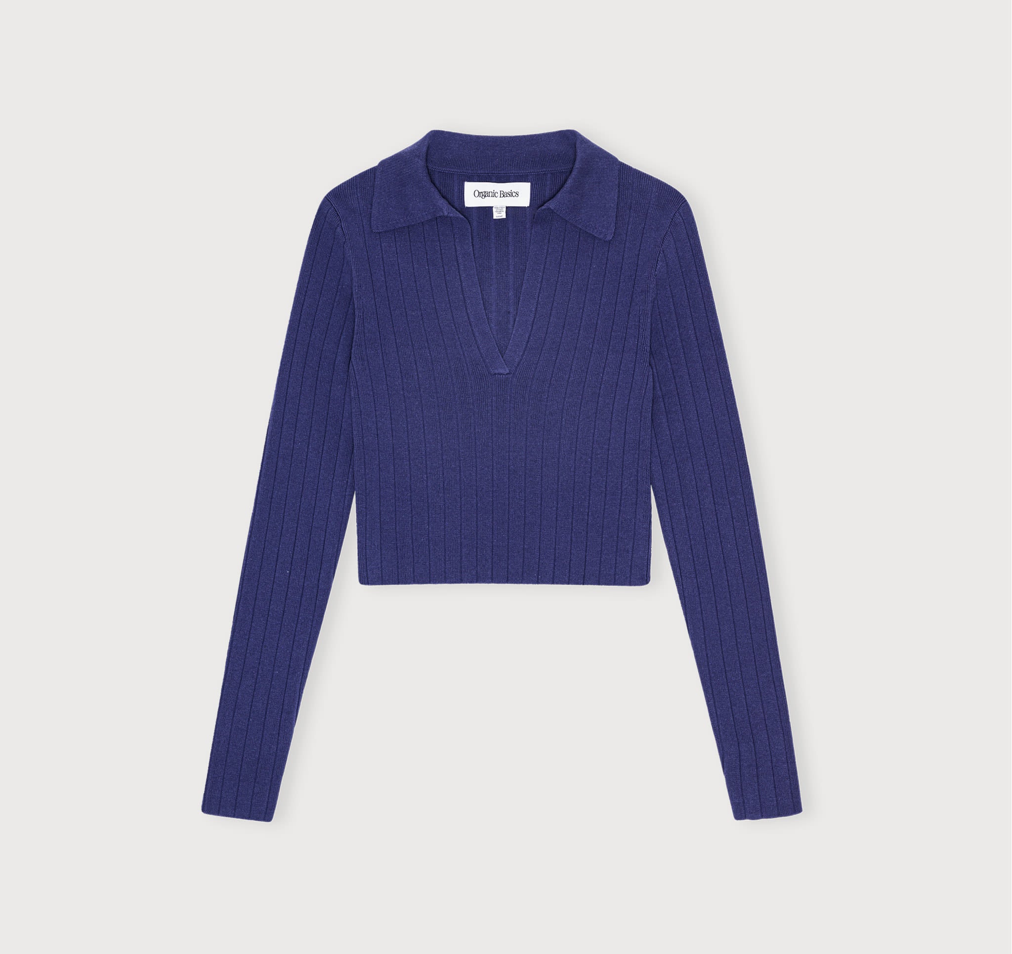 Soft Knit Rib V-Neck Polo | Only $ 39 | Organic Basics