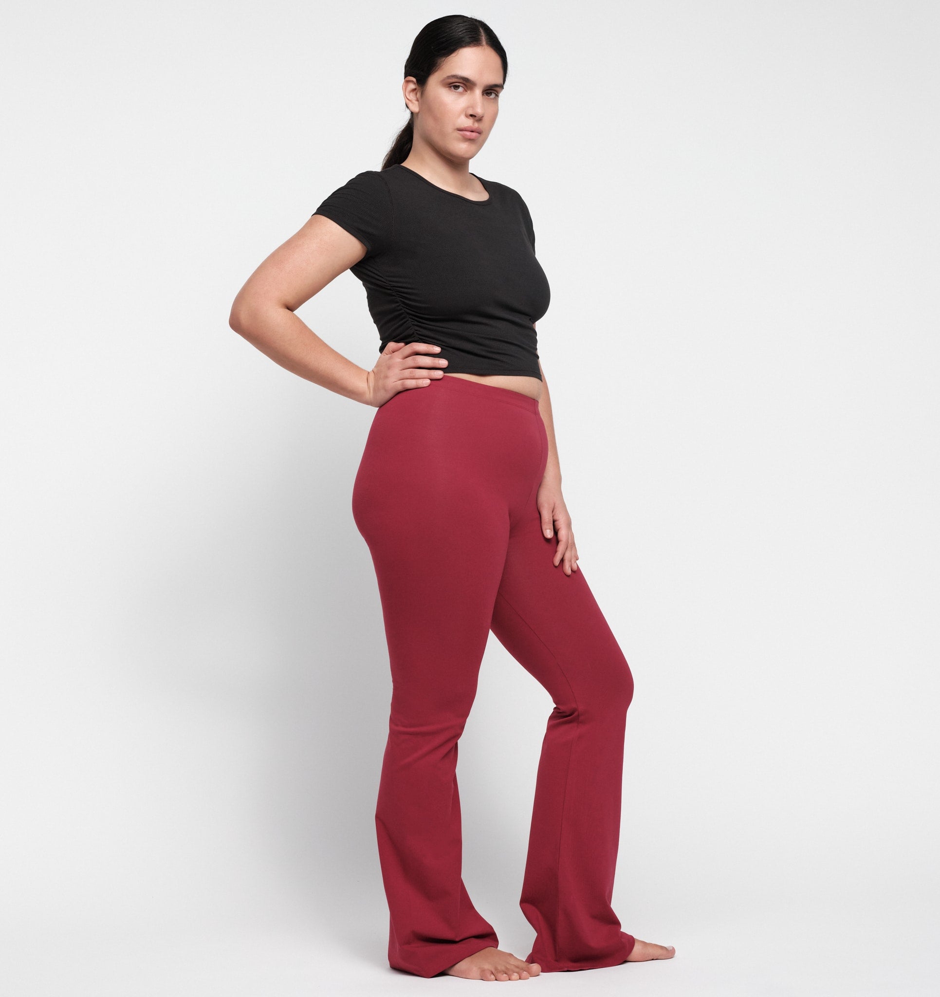 Core Flare Pants - Hibiscus Kiss | Only $63 | Organic Basics