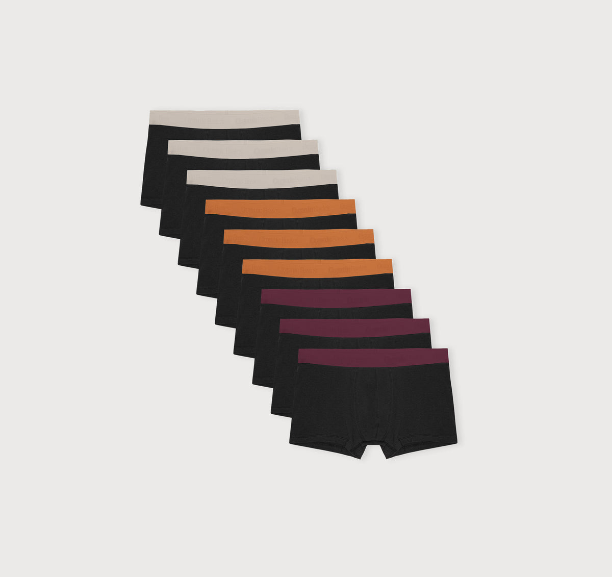 Core Play Trunks 9-Pack - Sandstone / Apricot Jam / Plum – organic cotton