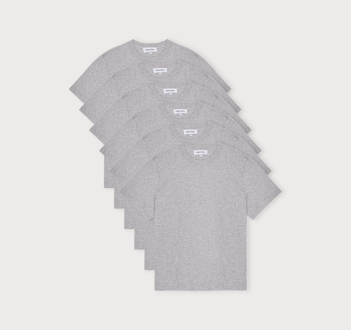 True Boxy Fit Tee 6-Pack - Grey Melange – organic cotton