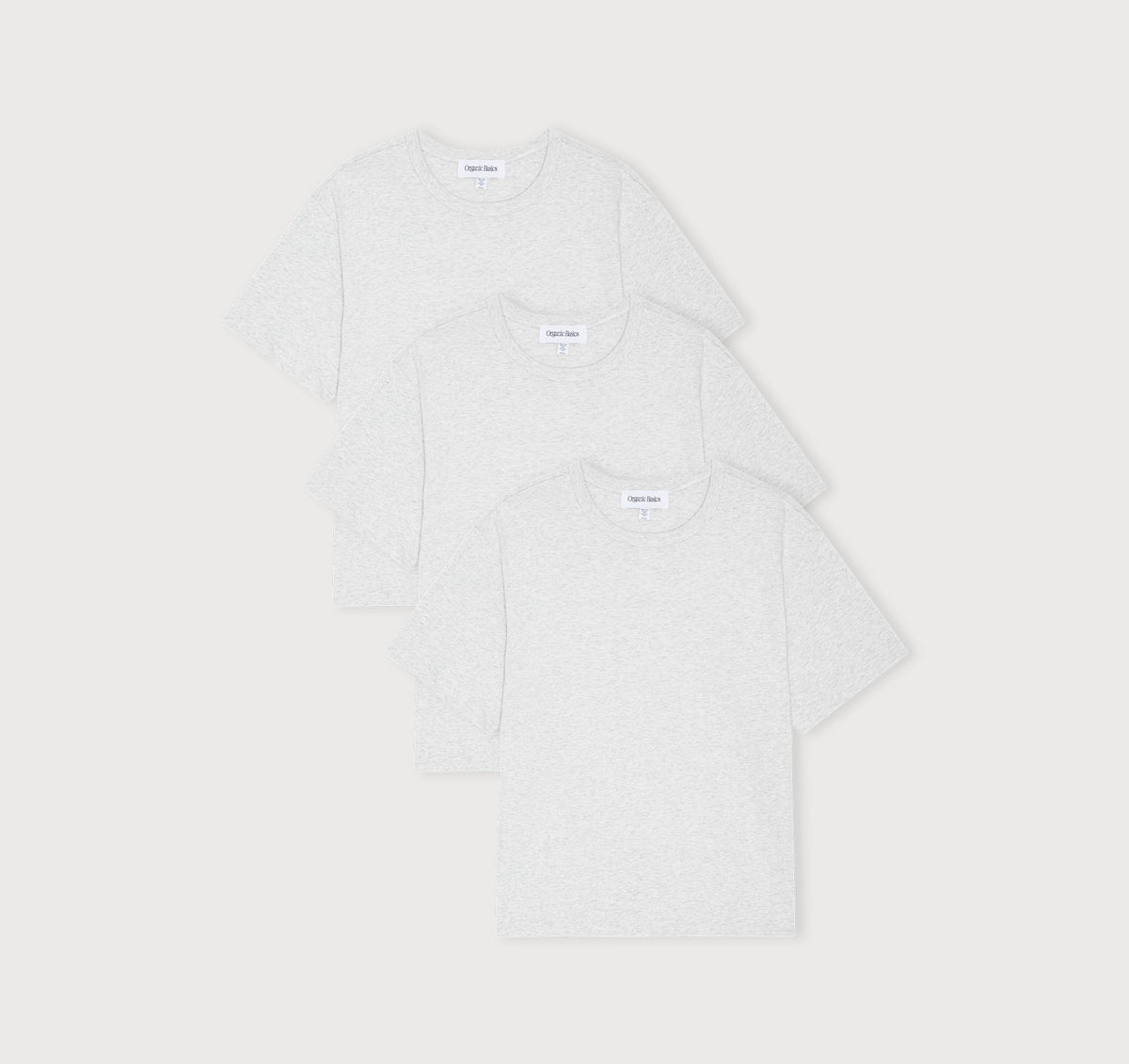 True Extra Heavy Boxy Tee 3-Pack - Misty Grey Melange – organic cotton