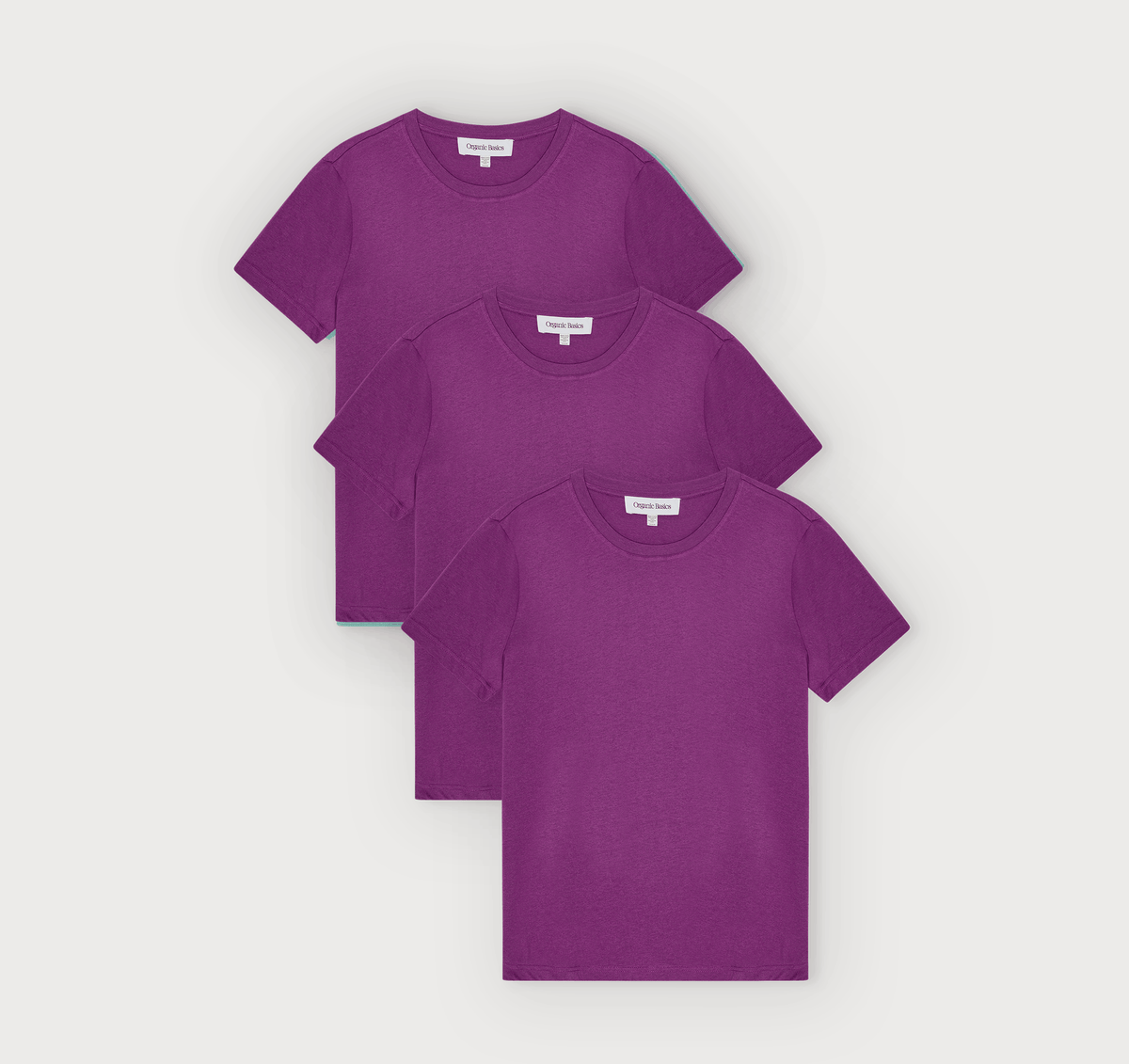 True Regular Fit Tee 3-Pack - Aubergine – organic cotton