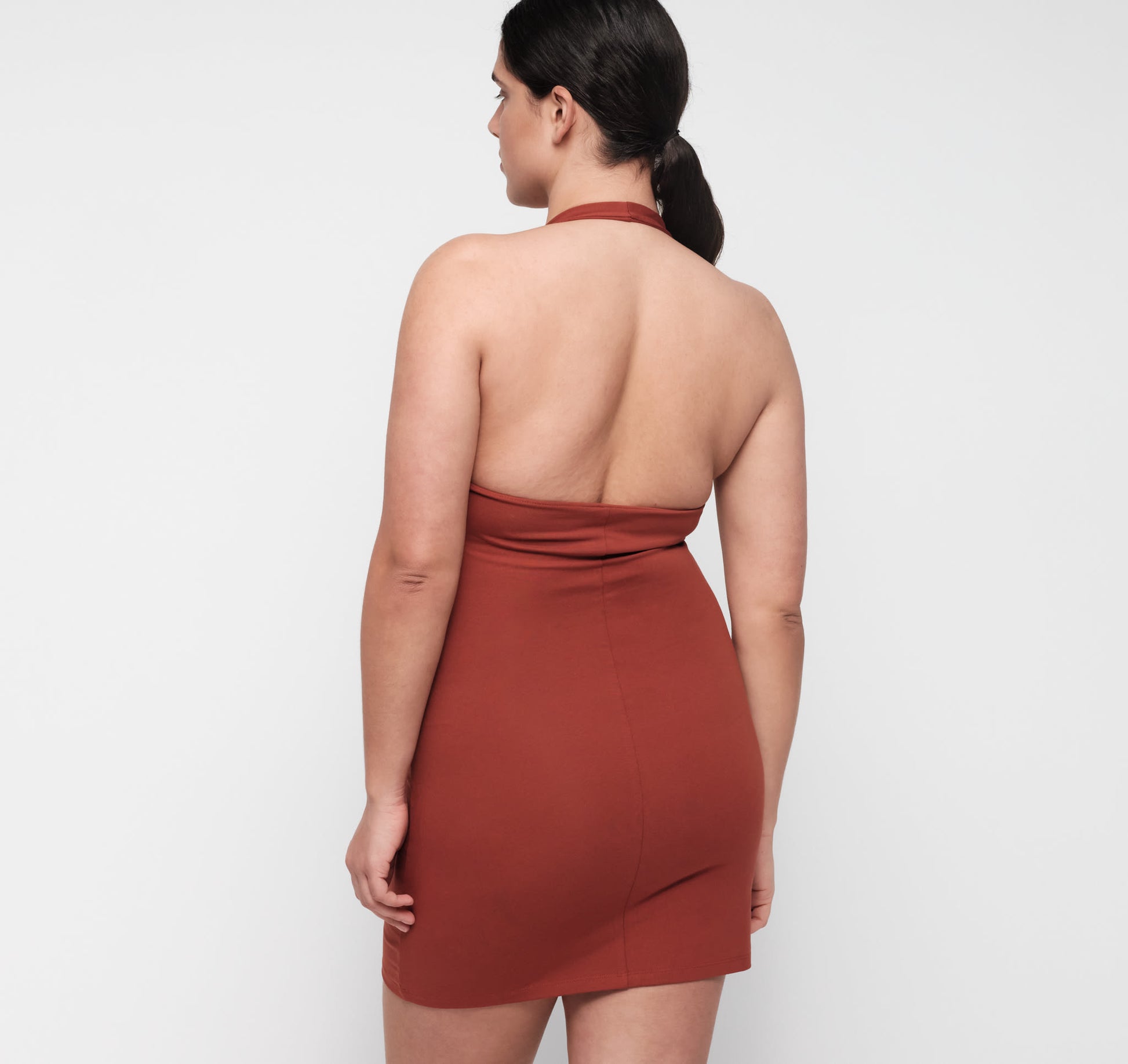 Core Halter Mini Dress Rust XS Core Halter Mini Dress Rust XS