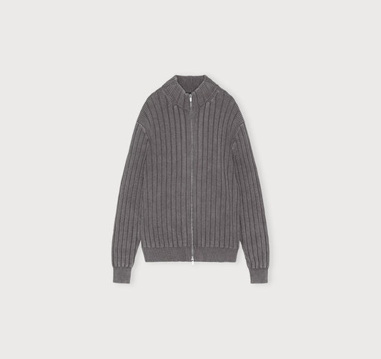 Soft Knit Rib Zip Track Jacket
