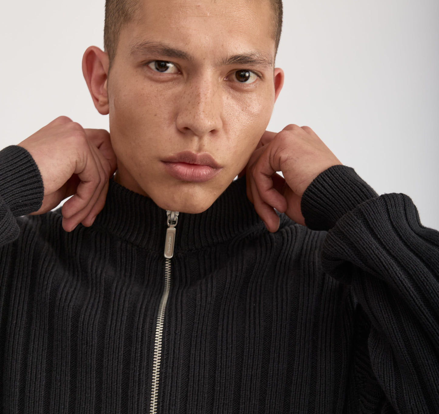 Soft Knit Rib Zip Track Jacket