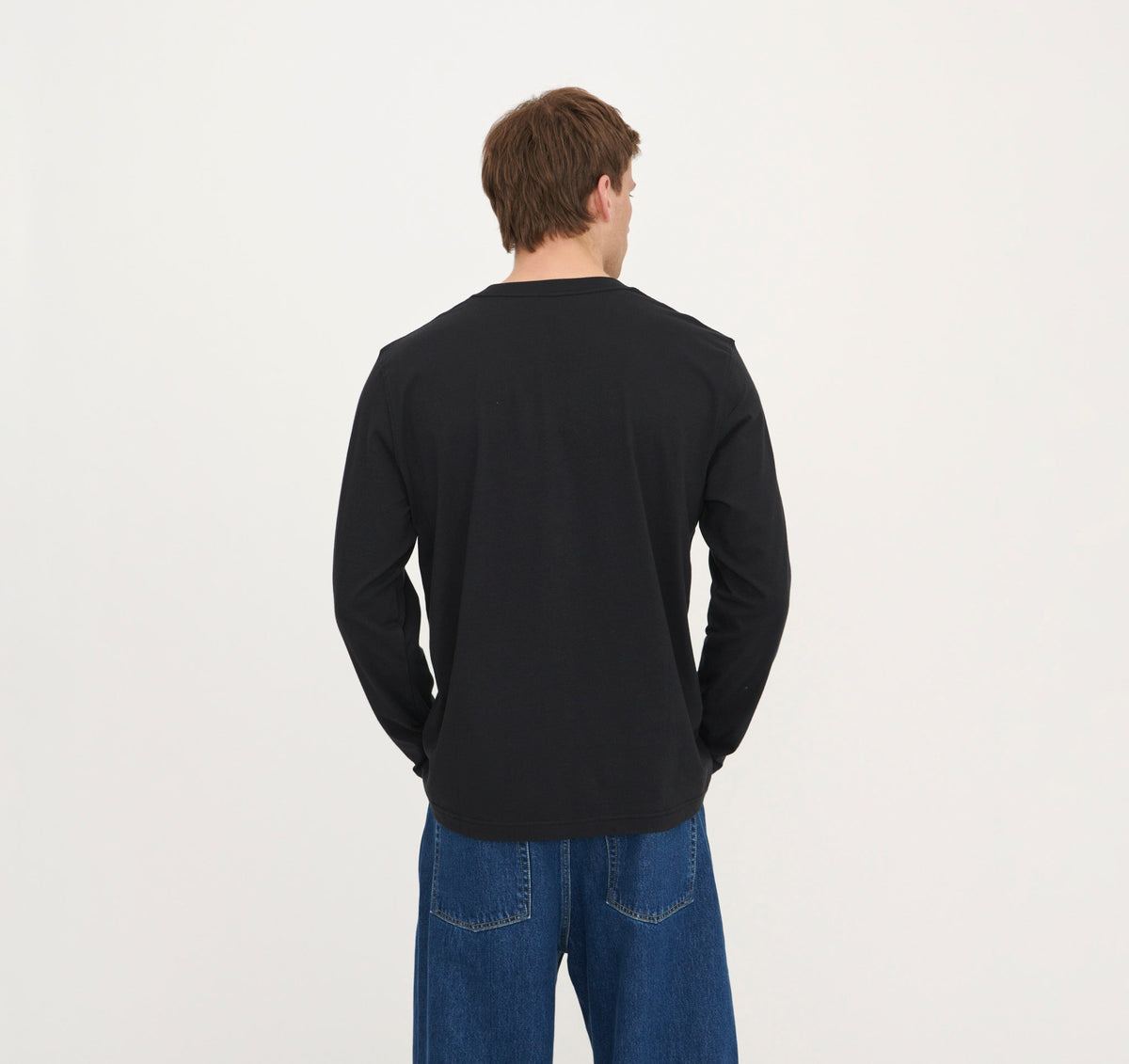 True Boxy Fit Long Sleeve Tee 9-Pack - Black – organic cotton – view 4