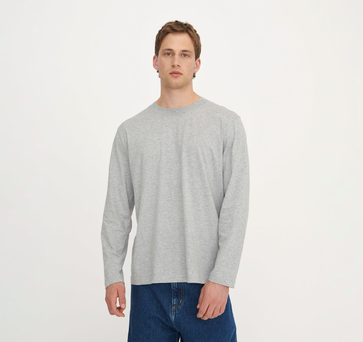 True Boxy Fit Long Sleeve Tee 3-Pack - Grey Melange – organic cotton – view 2