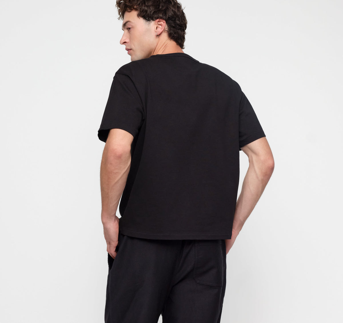 True Extra Heavy Boxy Tee 3-Pack - Black – organic cotton – view 4