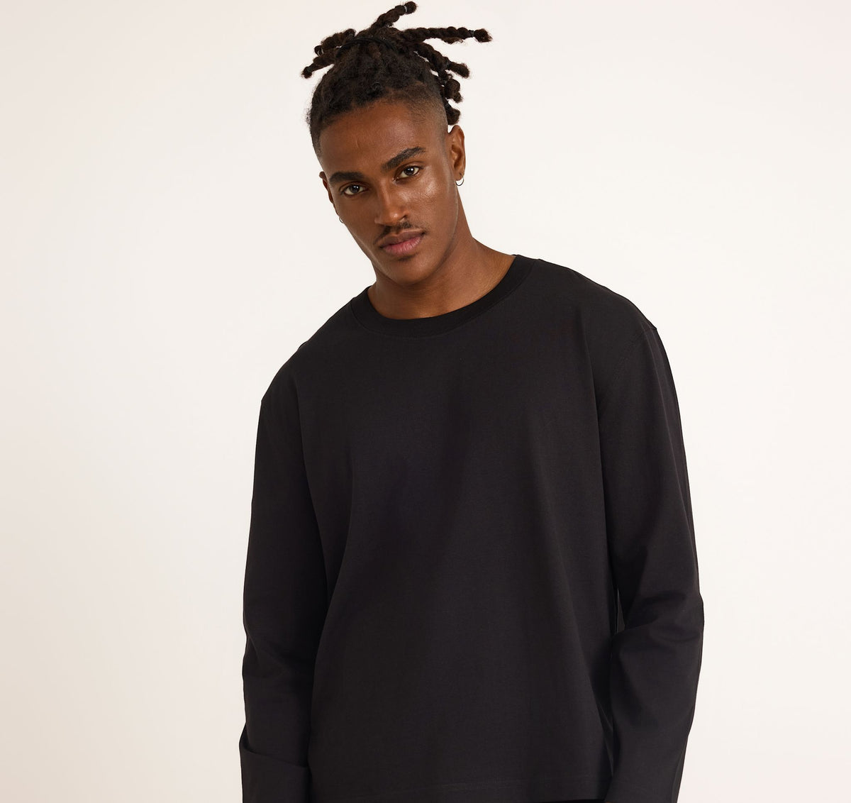 True Heavy Boxy Fit Long Sleeve Tee 9-Pack - Black – organic cotton – view 2