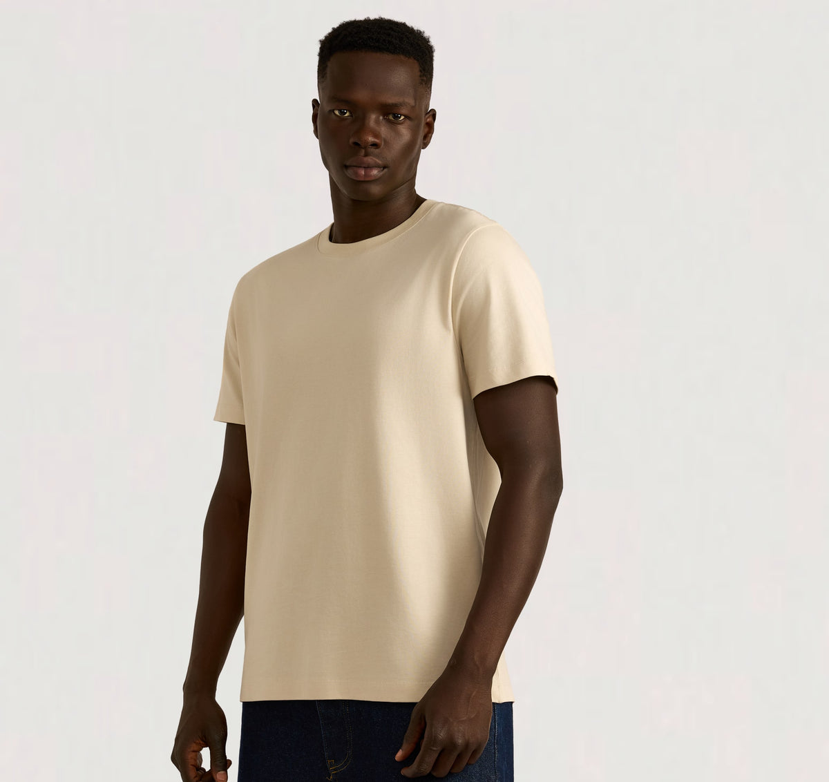 True Heavy Regular Fit Tee 3-Pack - Sandstone – organic cotton – view 2