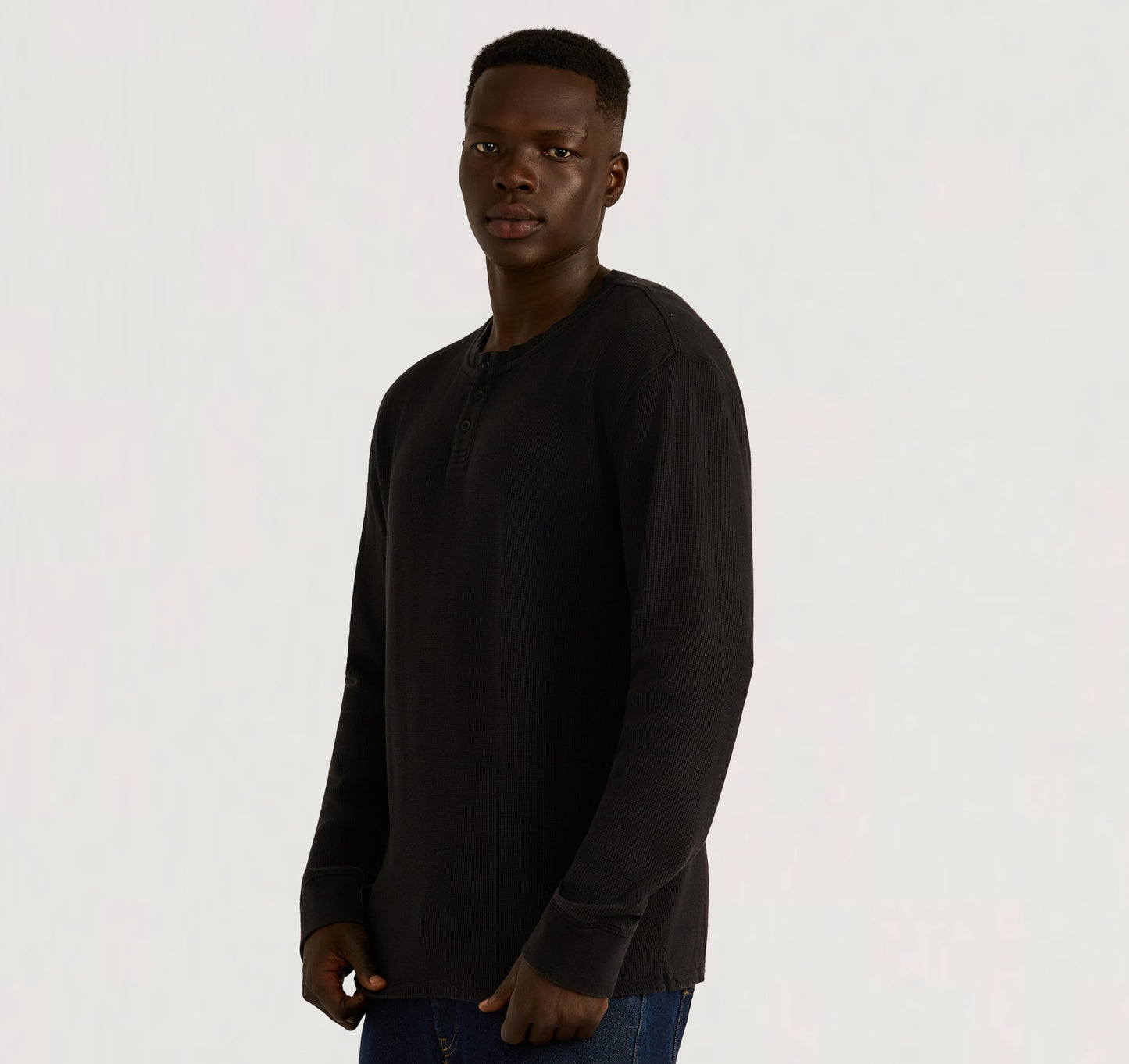 Waffle Henley Long Sleeve