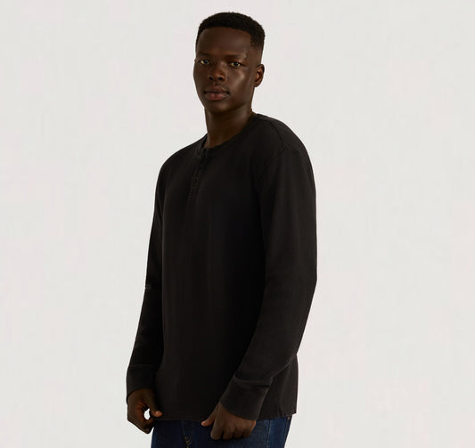 Waffle Henley Long Sleeve
