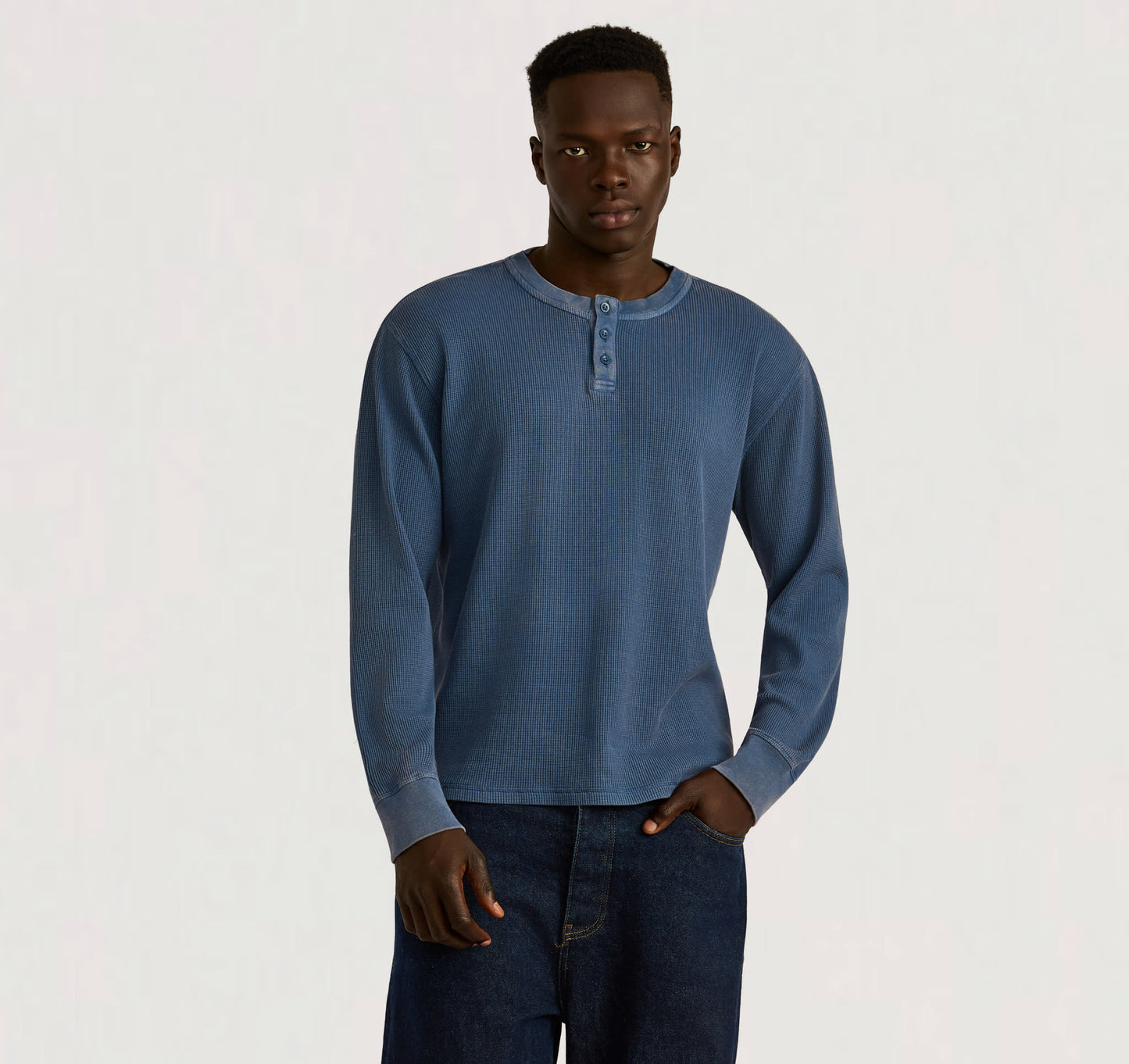 Waffle Henley Long Sleeve