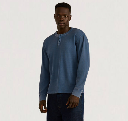 Waffle Henley Long Sleeve