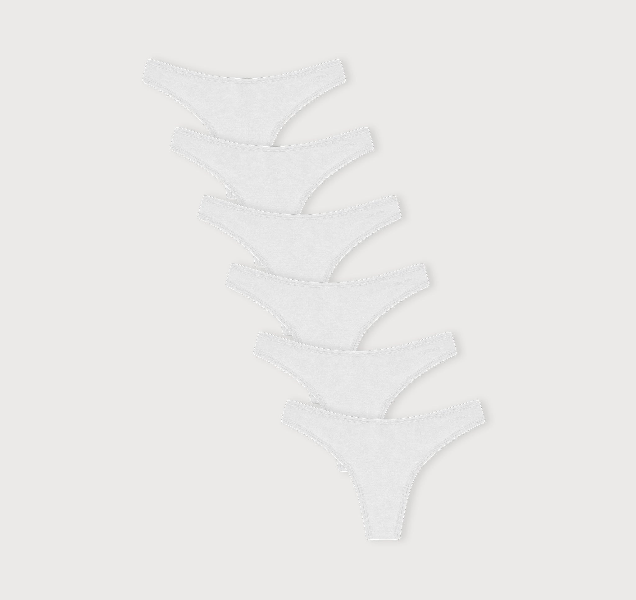   Fine Rib Thong ホワイトサイズS Core Rib Thong 6-Pack - White | Only $75 | Organic Basics