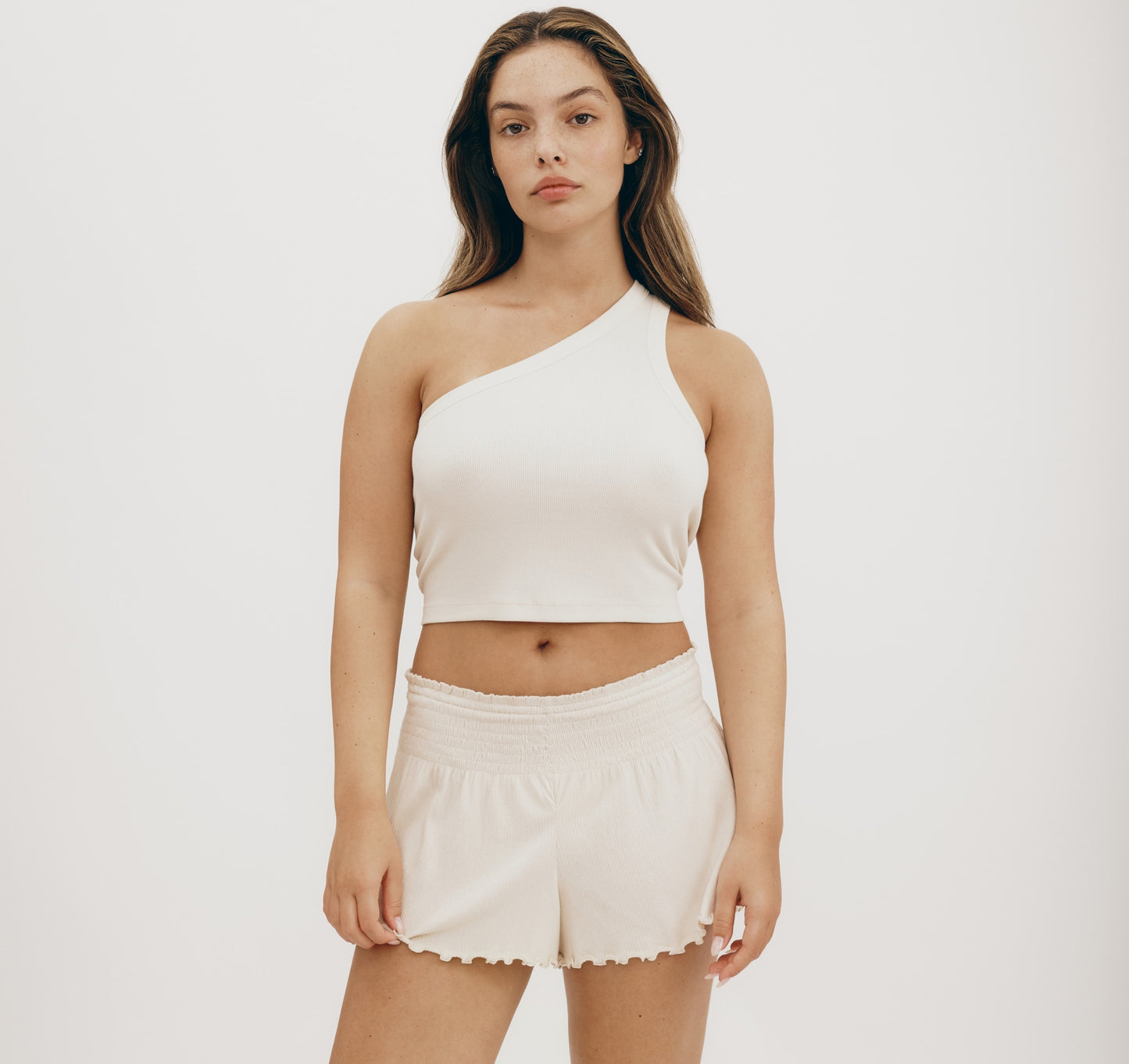 Core Rib One Shoulder Crop Top