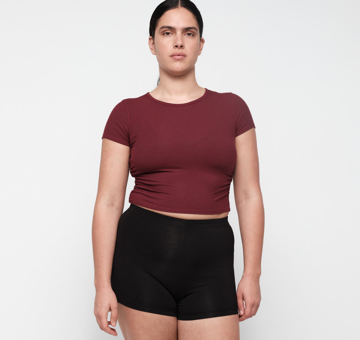 Active Rib Ruched Tee | Only $ 44 | Organic Basics