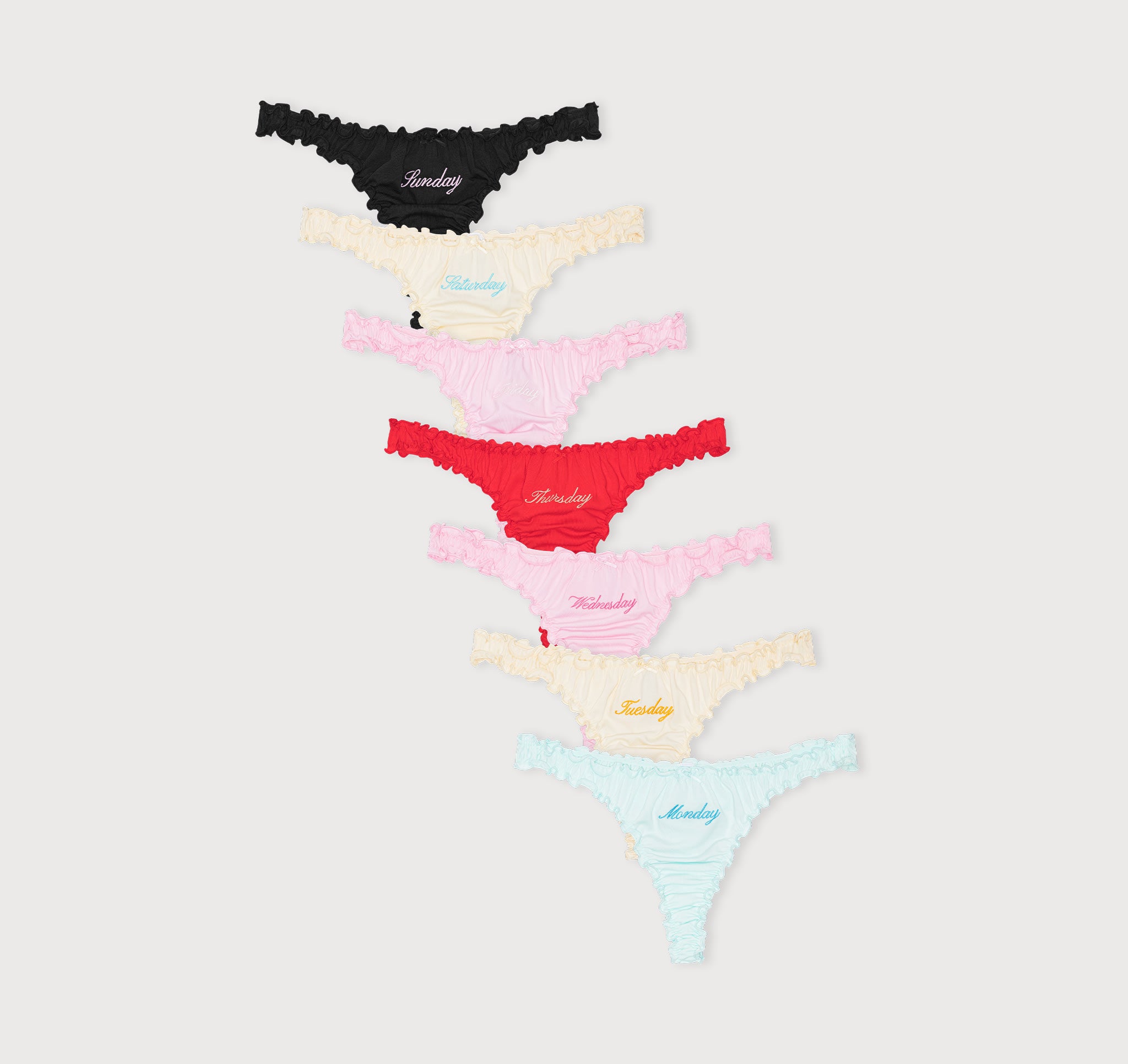 Core Ruffled Thong Week-Pack