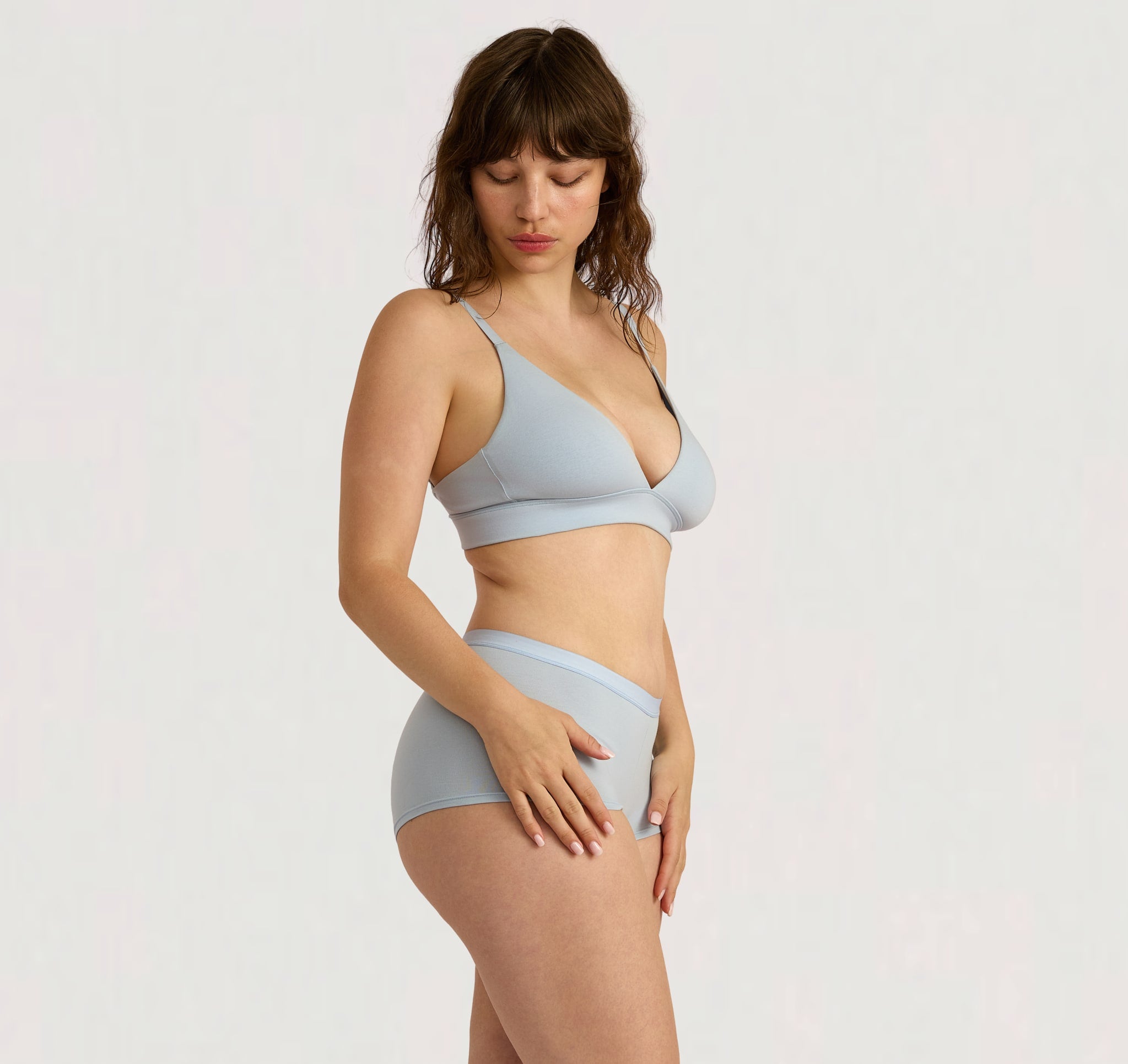 Core Triangle Bralette - Soft Breeze | Only $40 | Organic Basics