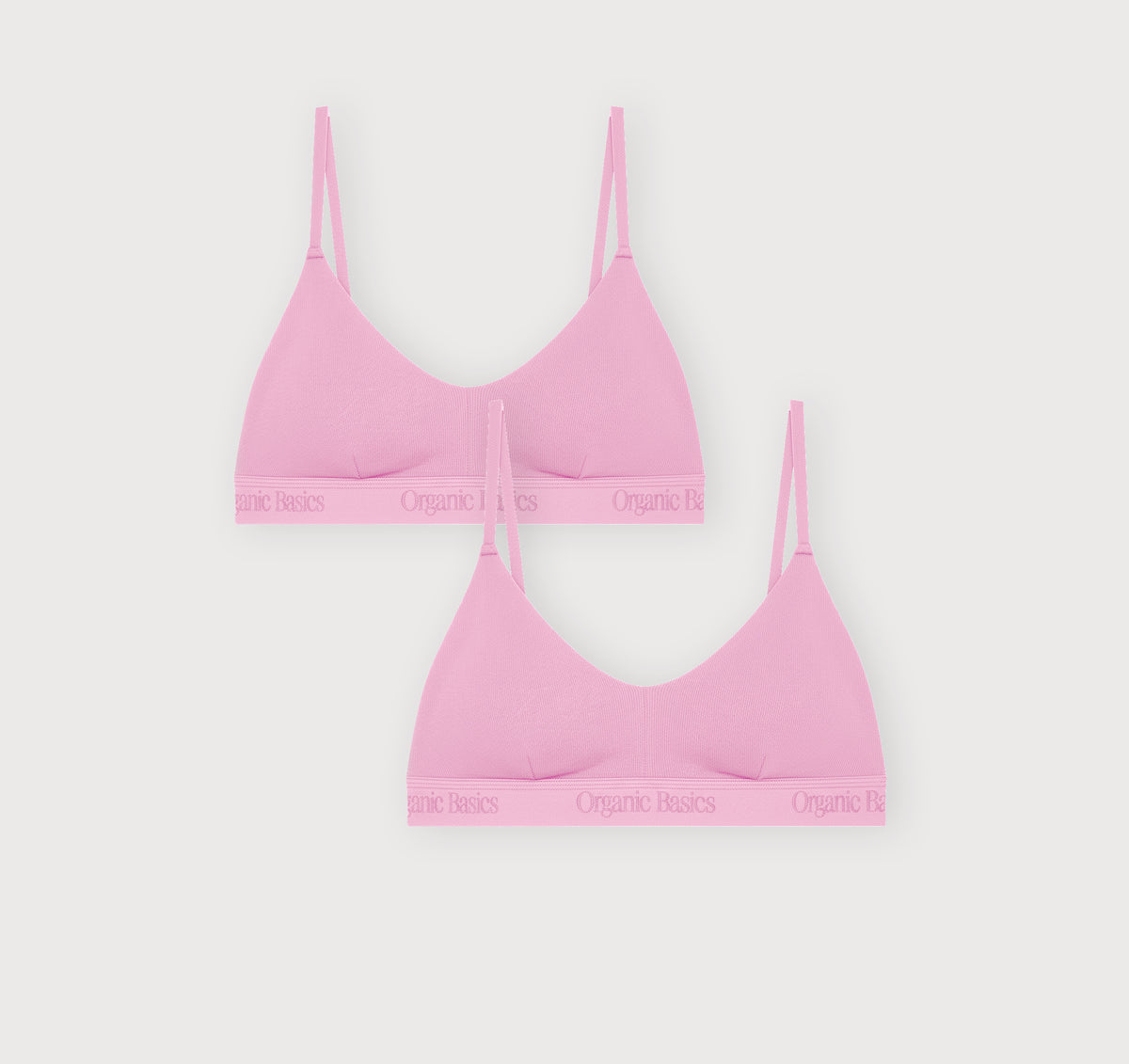 Core Rib Open Back Scoop Bralette 2-Pack - Petal Pink – organic cotton