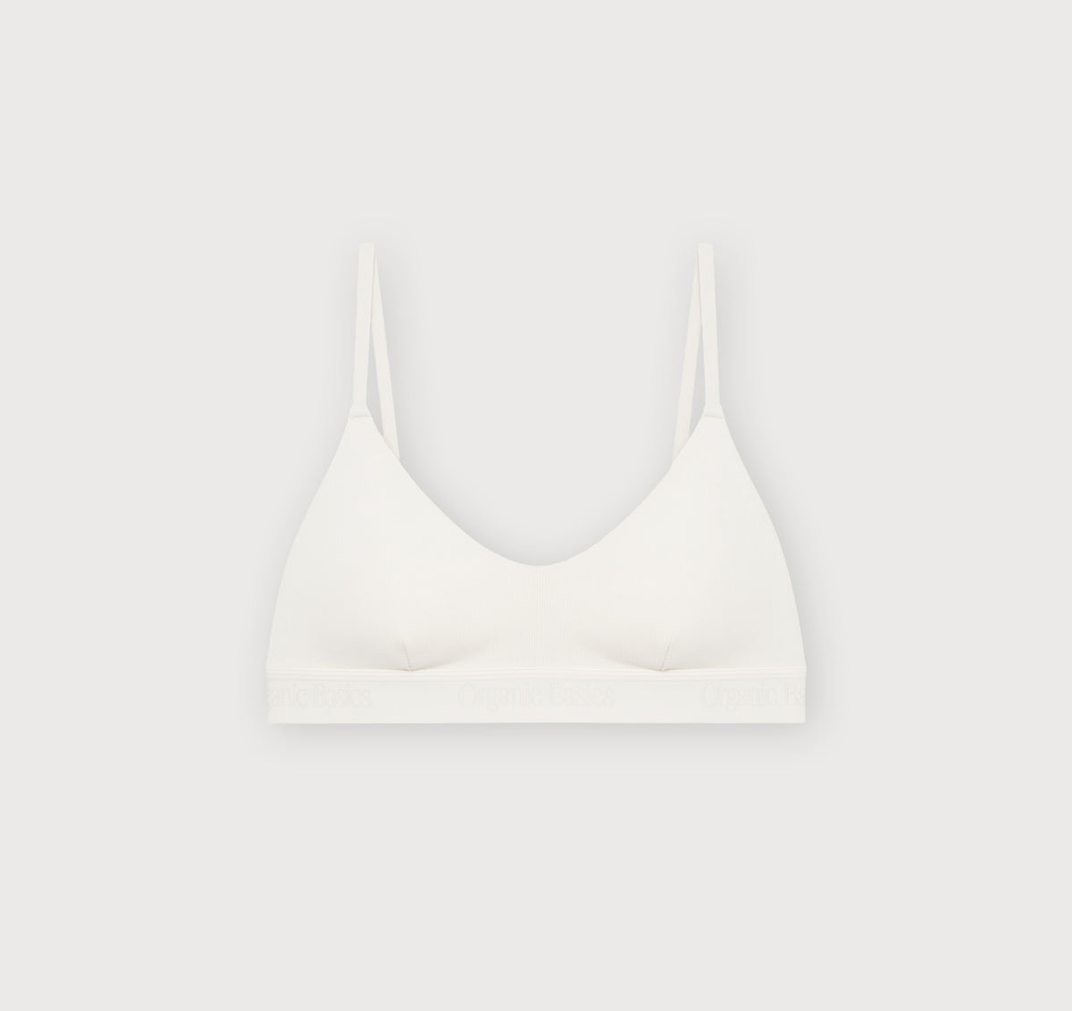 Core Rib Open Back Scoop Bralette - White – organic cotton – view 2