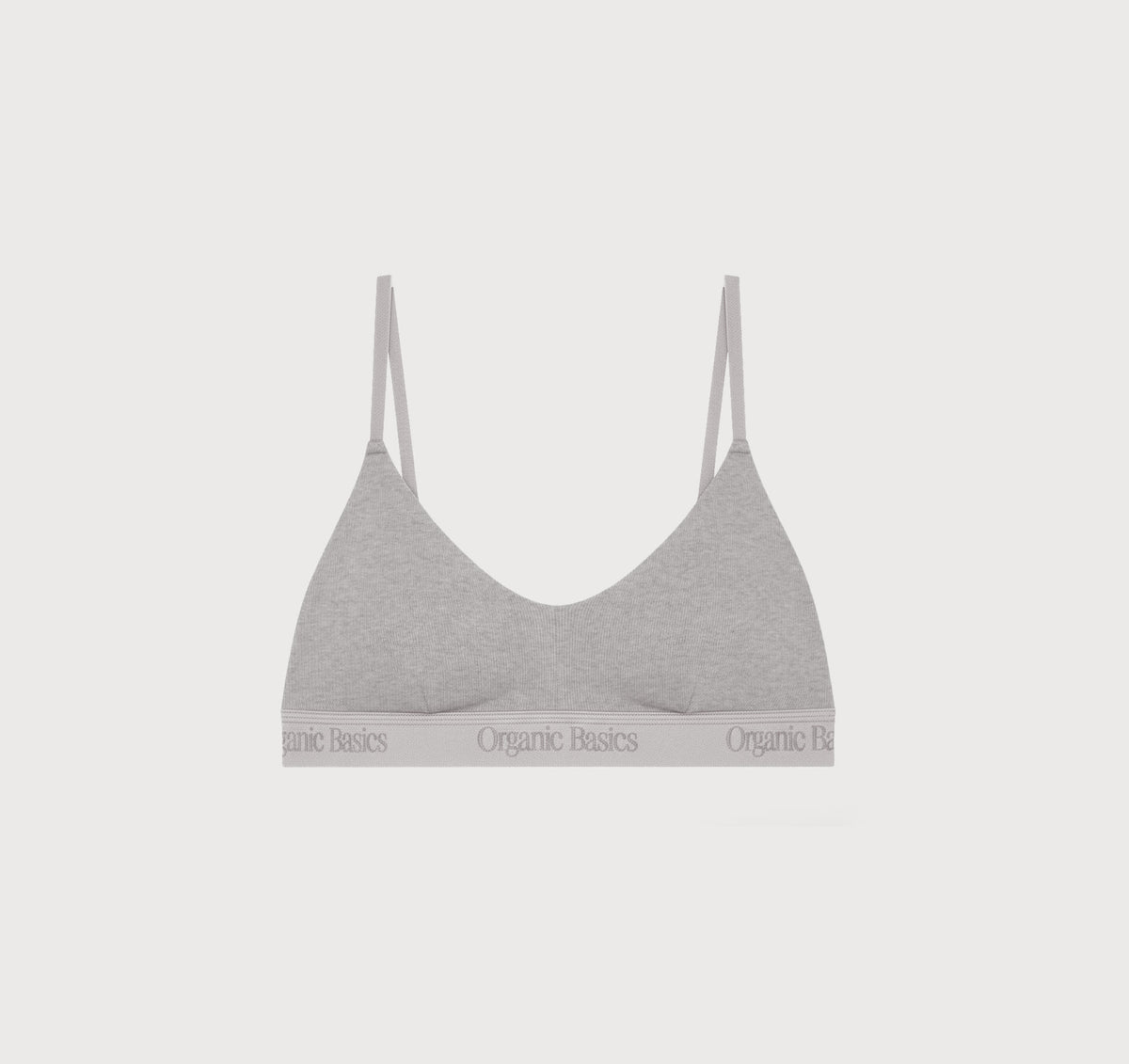 Core Rib Open Back Scoop Bralette - Grey Melange – organic cotton