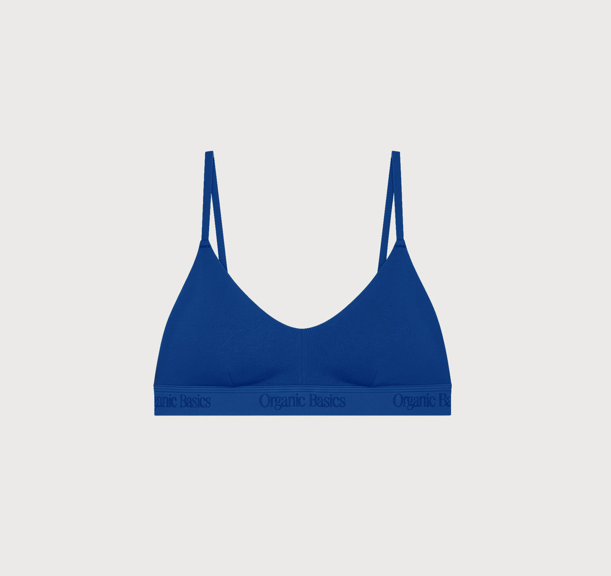 Core Rib Open Back Scoop Bralette - Vibrant Blue – organic cotton – view 2