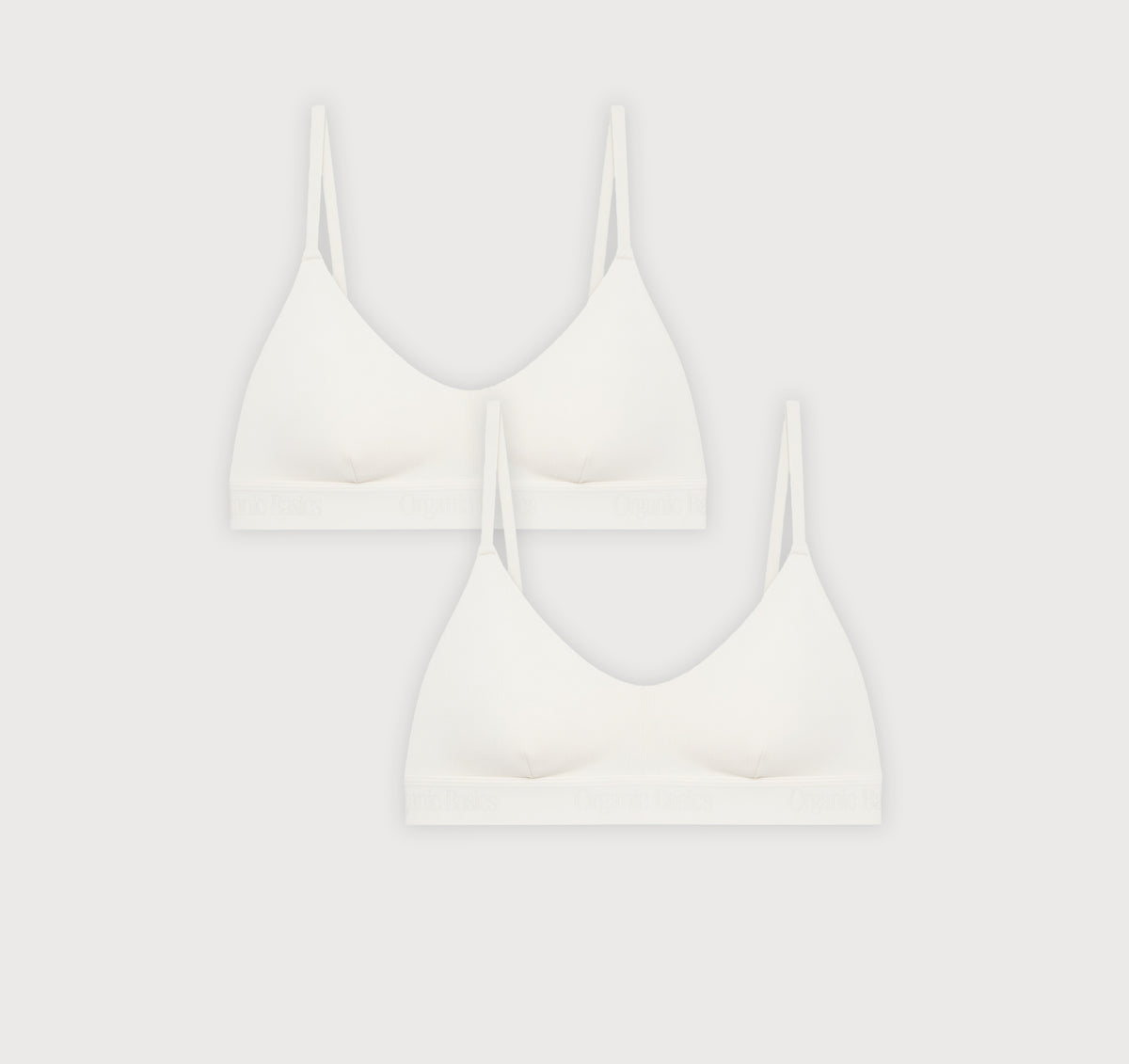 Core Rib Open Back Scoop Bralette 2-Pack - White – organic cotton