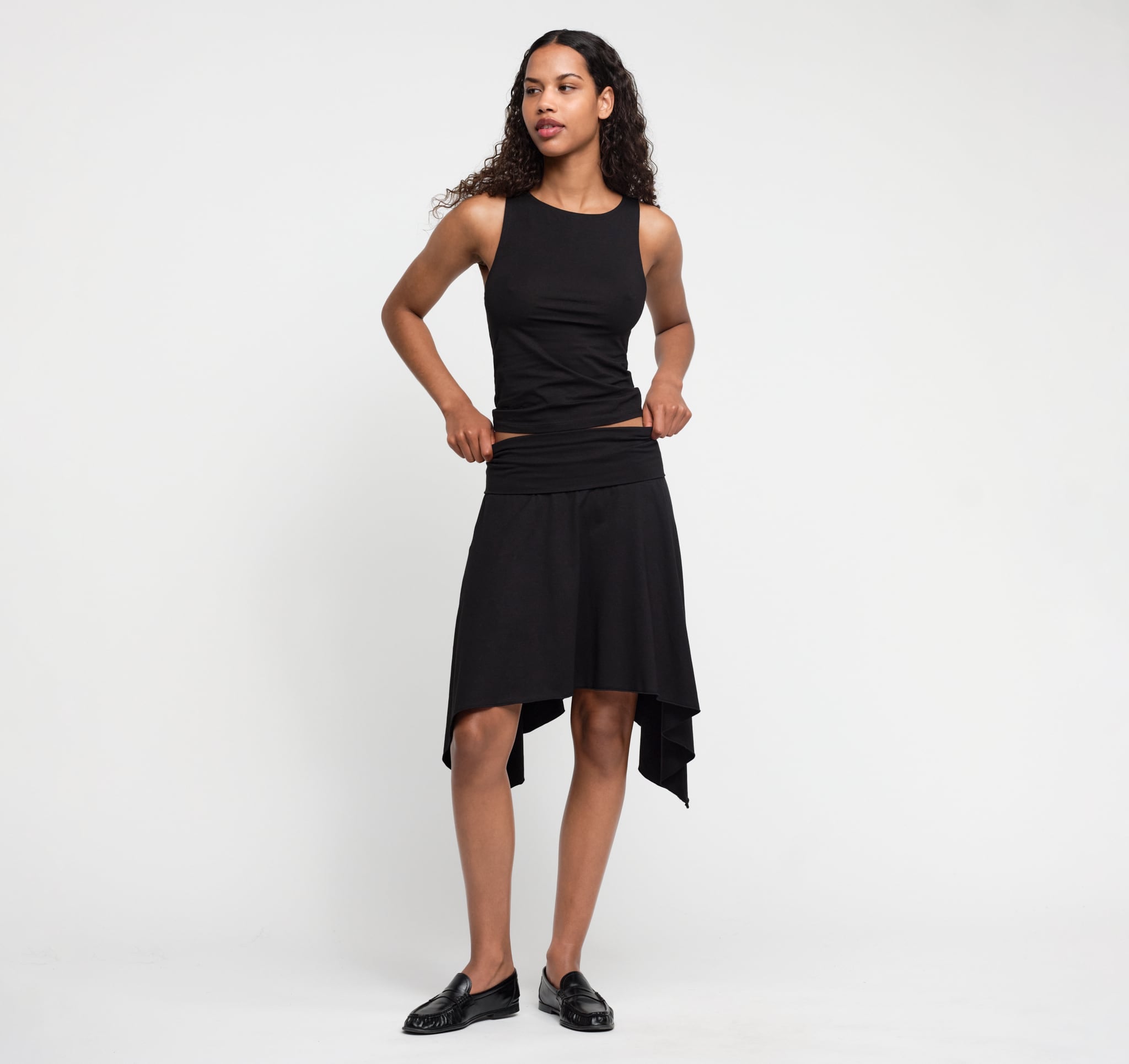 Everyday Asymmetrical Skirt - Black | Only $55 | Organic Basics