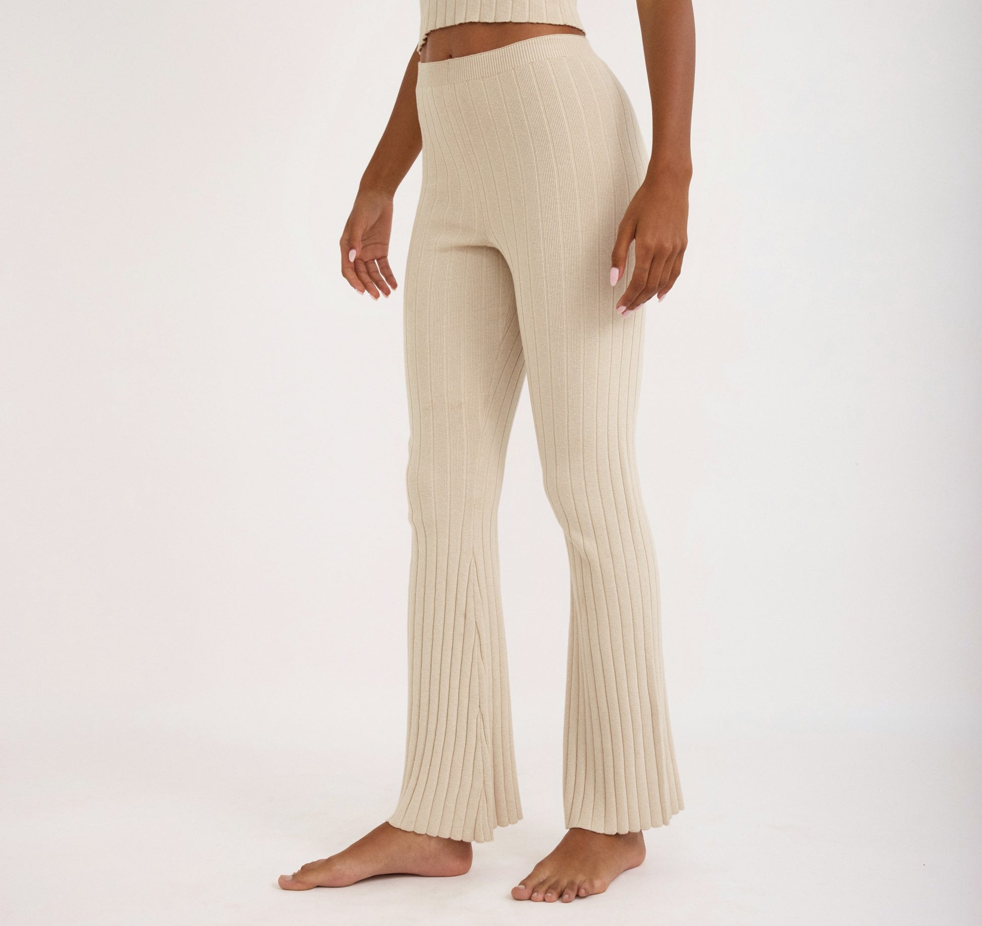 Soft Knit Rib Flare Pants Sandstone XS Soft Knit Rib Flare Pants Sandstone XS