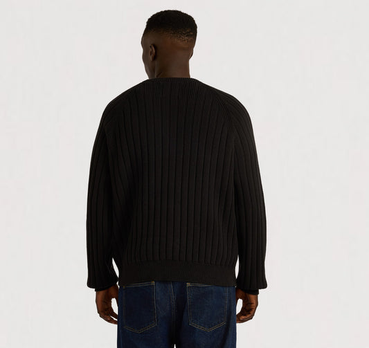 Soft Knit Rib Raglan Sweater