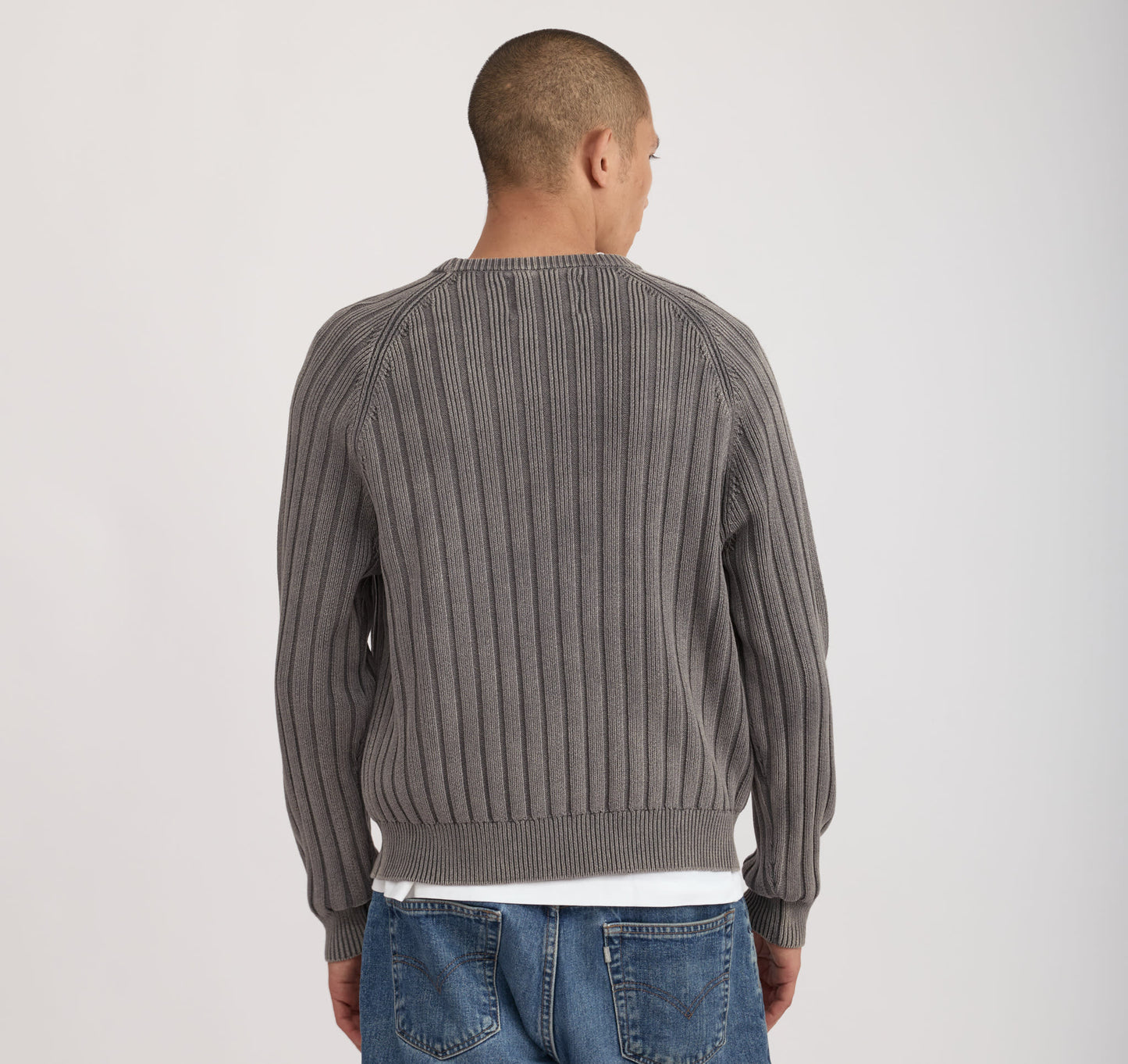 Soft Knit Rib Raglan Sweater