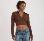 Soft Knit Rib V-Neck Polo