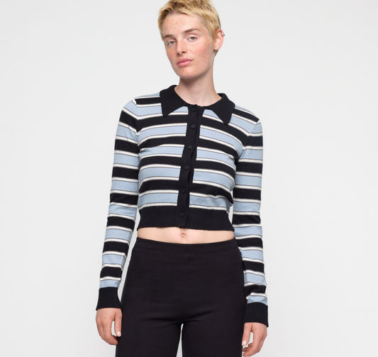 True Knit Fluffy Polo Cardigan