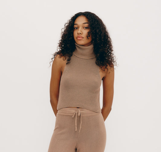 True Knit Sleeveless Turtleneck