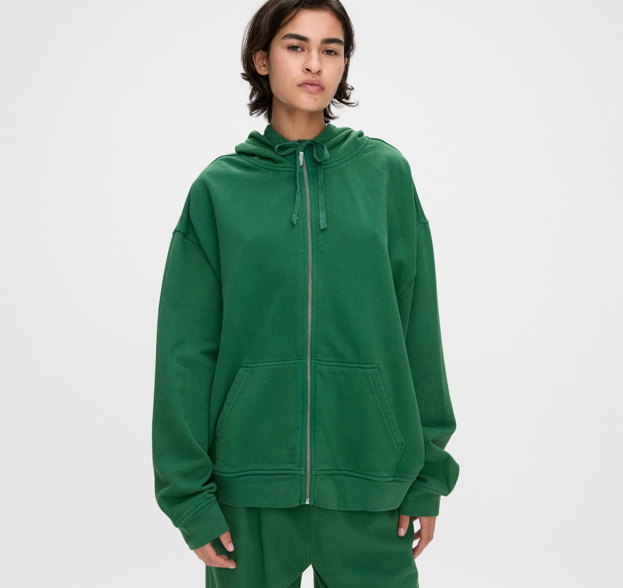 【極美品】ドゥーズィエムクラス Oversized Zip Hoodie Weekend Oversized Zip Hoodie - Emerald | Organic Basics