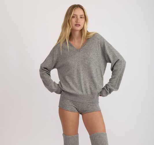 Fine Knit V-Neck Sweater