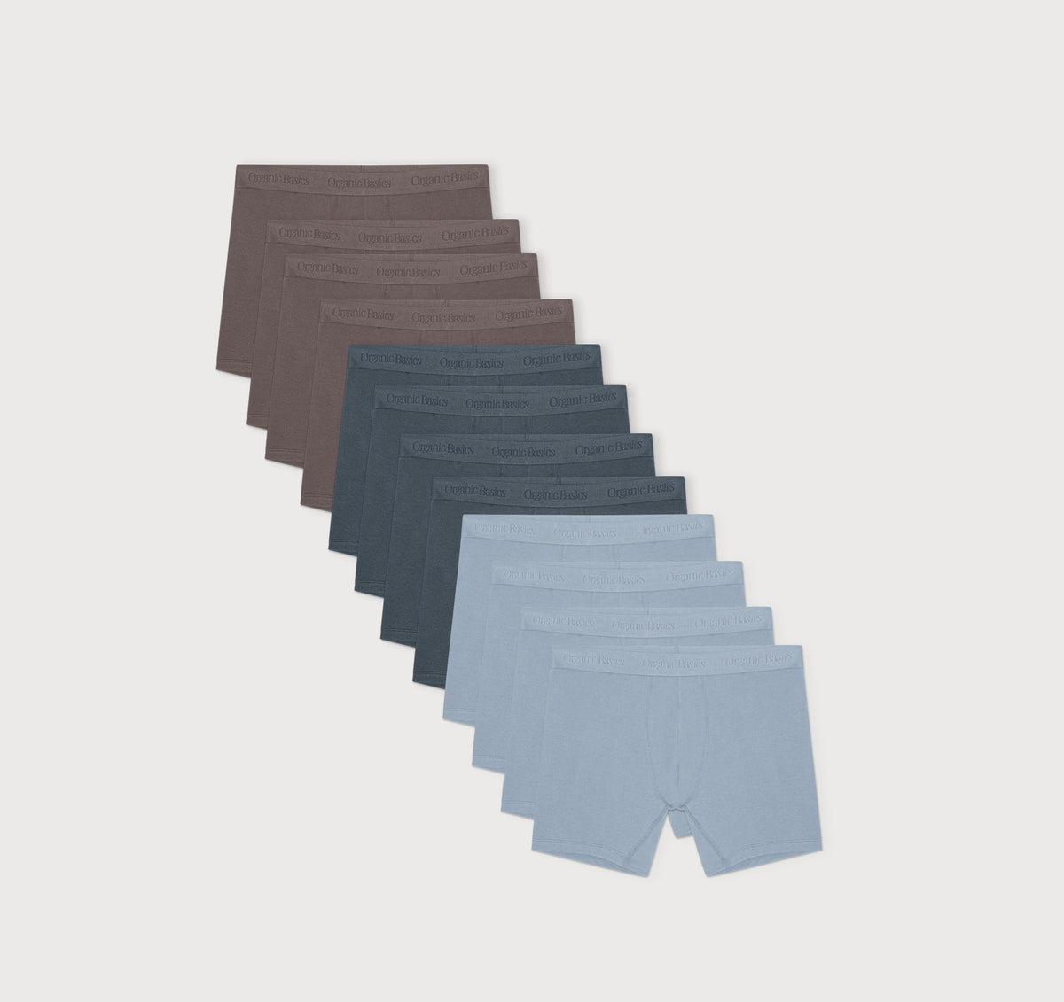 Core Boxer Briefs 12-Pack - Pavement / Thunder / Cloudy Blue – organic cotton