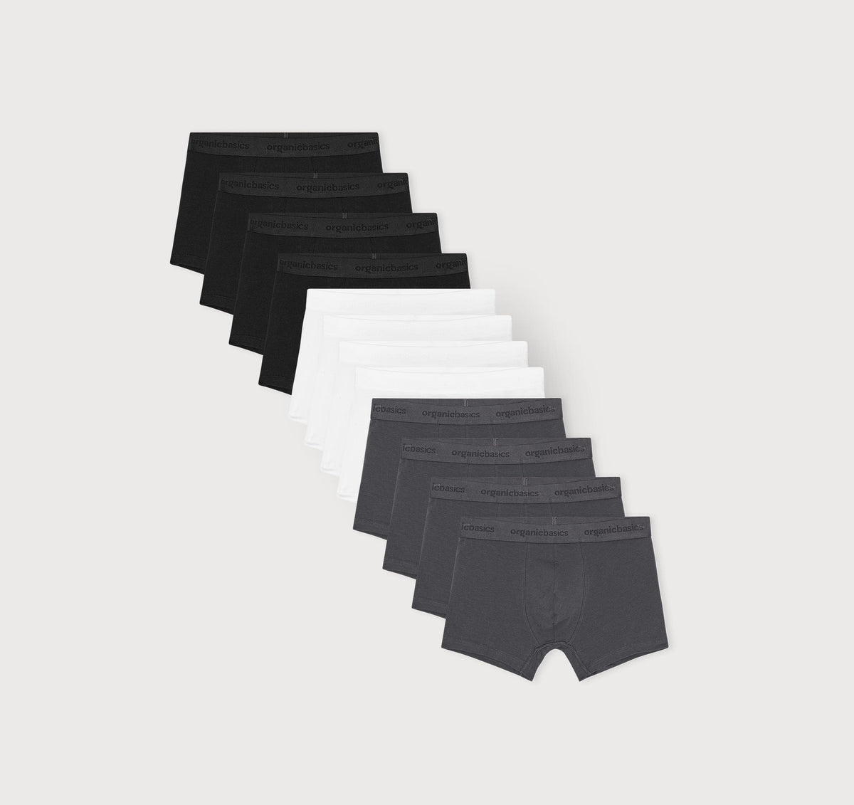Core Trunks 12-Pack - White / Slate / Black – organic cotton