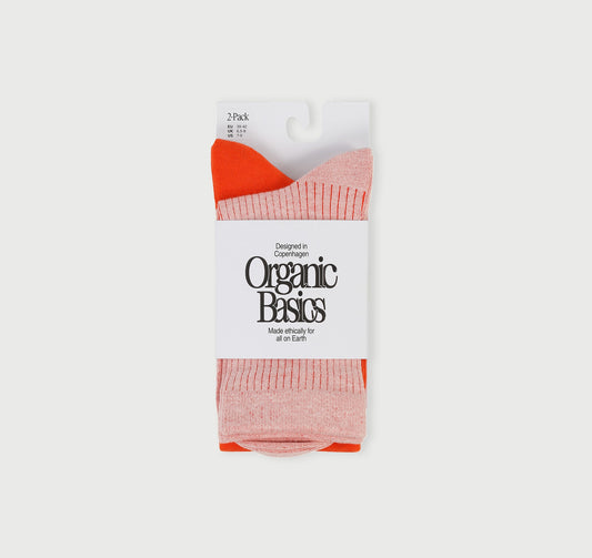 Core Rib Contrast Socks 2-Pack