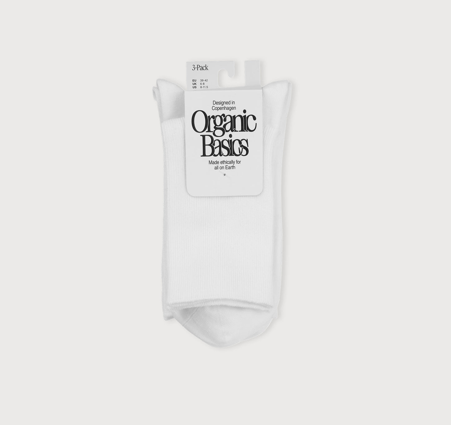 Core Crew Rib Socks 3-Pack | Only $ 33 | Organic Basics
