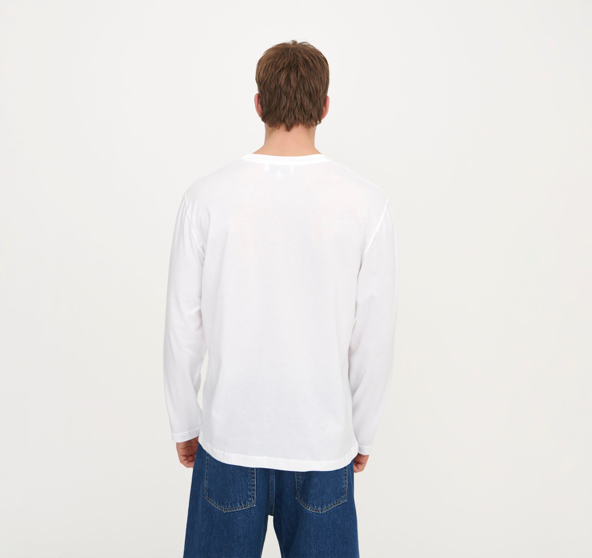 True Boxy Fit Long Sleeve Tee - White | Only $50 | Organic Basics