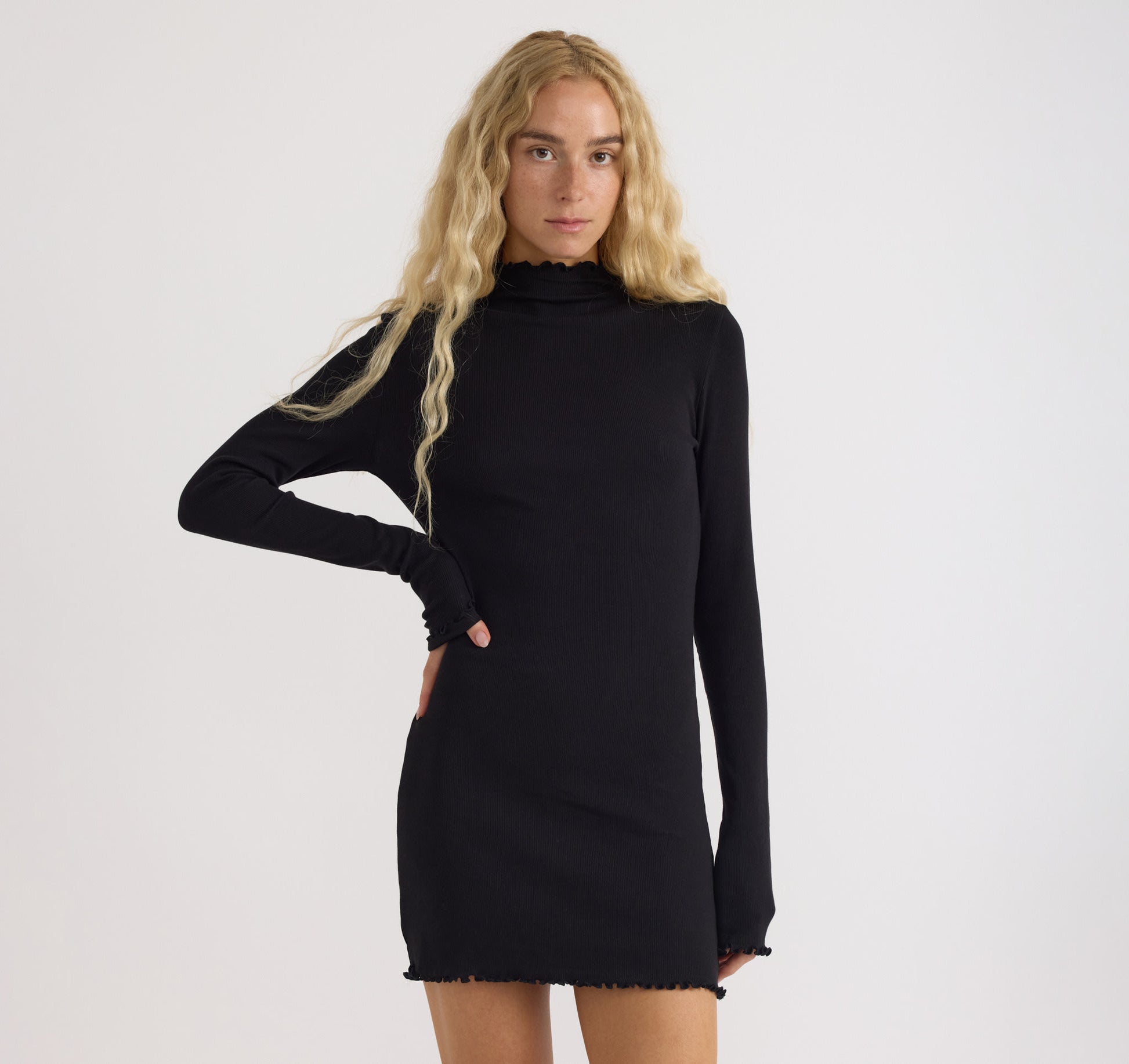 Core Rib Mock Neck Long Sleeve Dress | Only $ 35 | Organic Basics Core Rib Mock Neck Long Sleeve Dress | Only $ 35 | Organic Basics