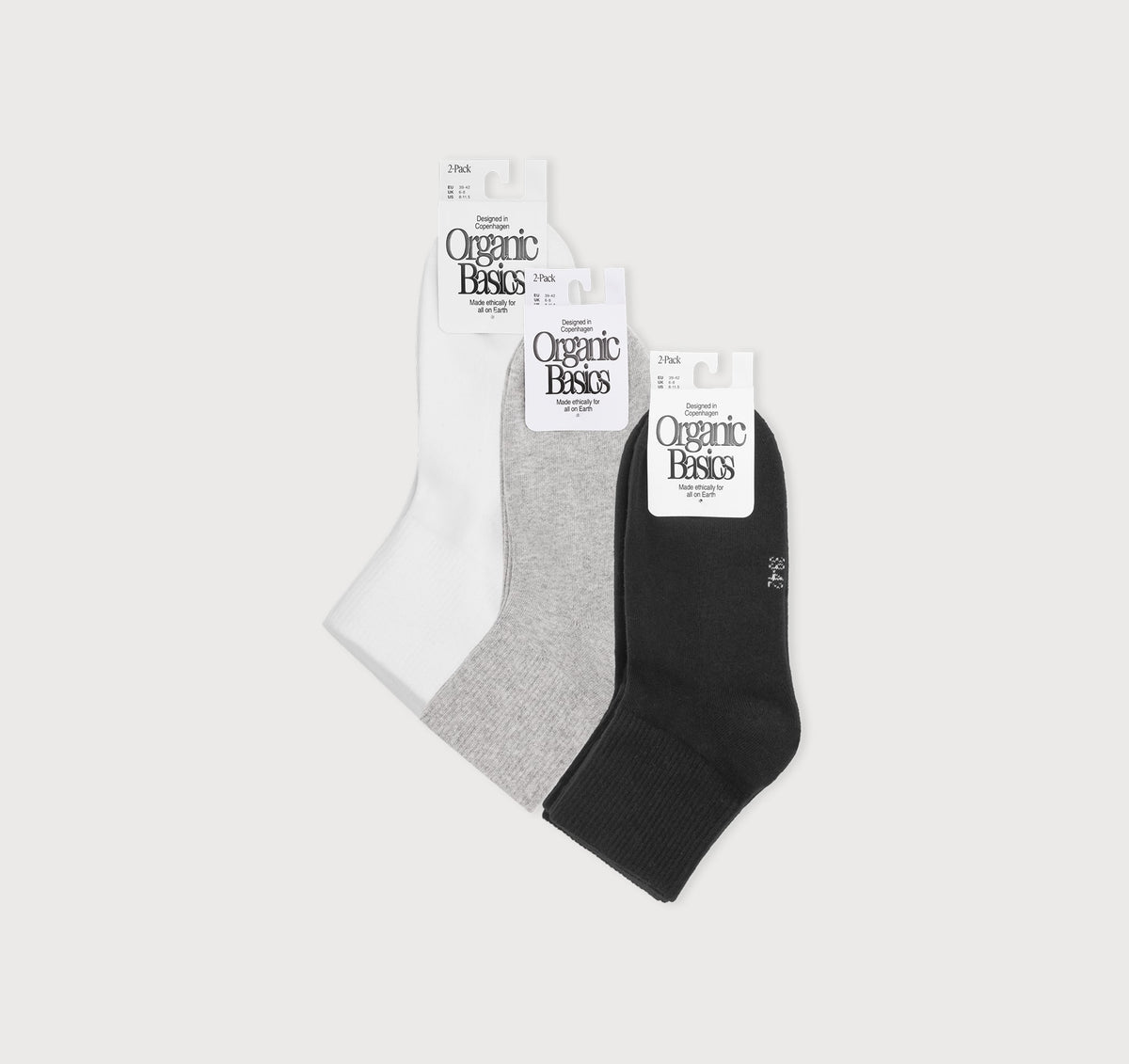 Core Ankle Socks 6-pack - White / White / Grey / Grey / Black / Black